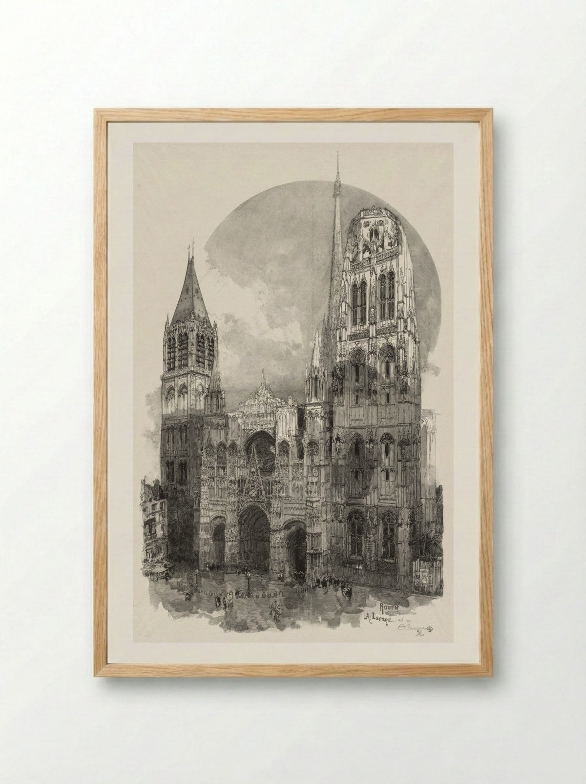 Rouen Illustré: Le Palais de Justice - Auguste Louis Lepère - Framed Print Wood