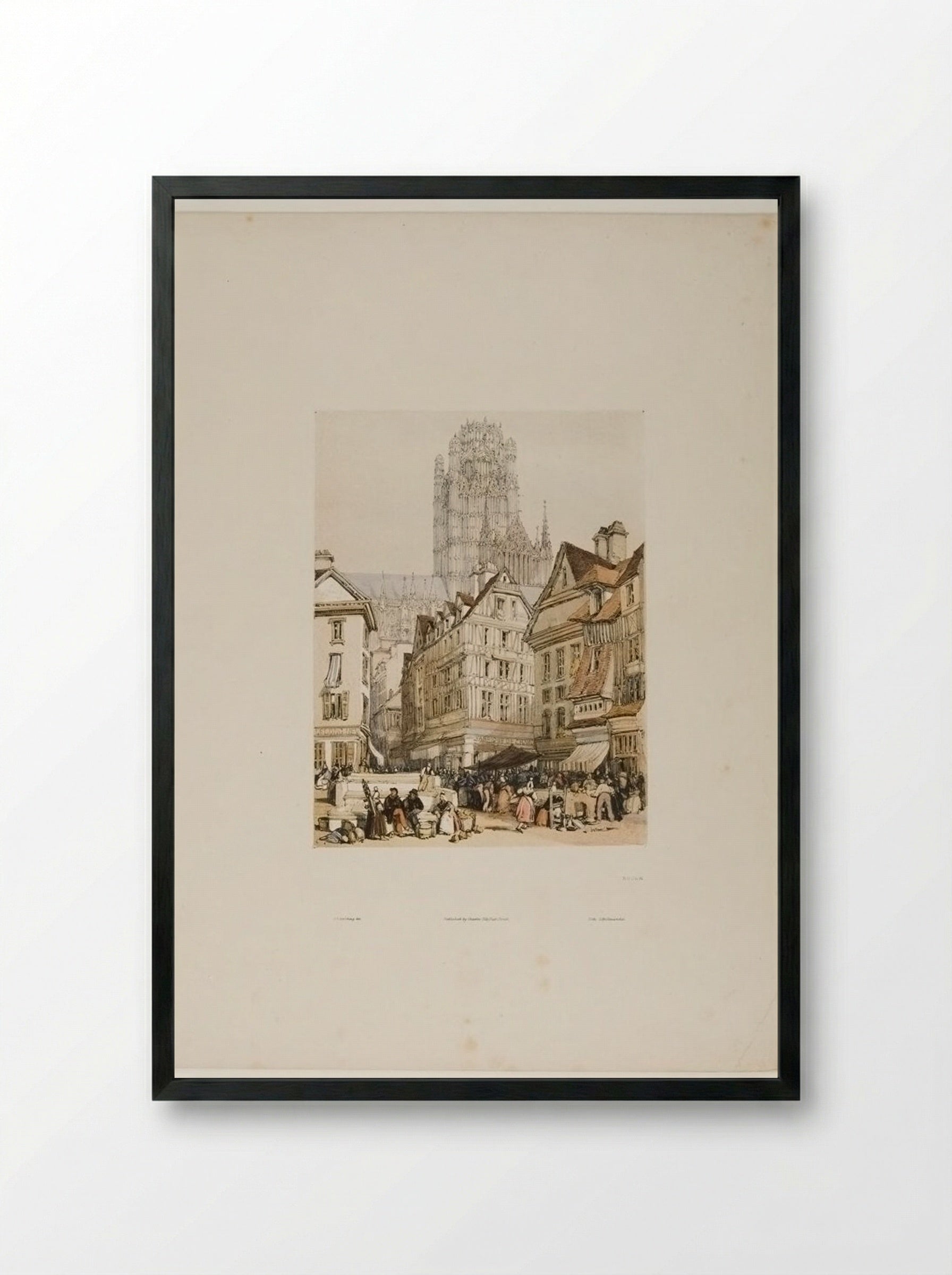 Rouen - James Duffield Harding - Framed Print Black