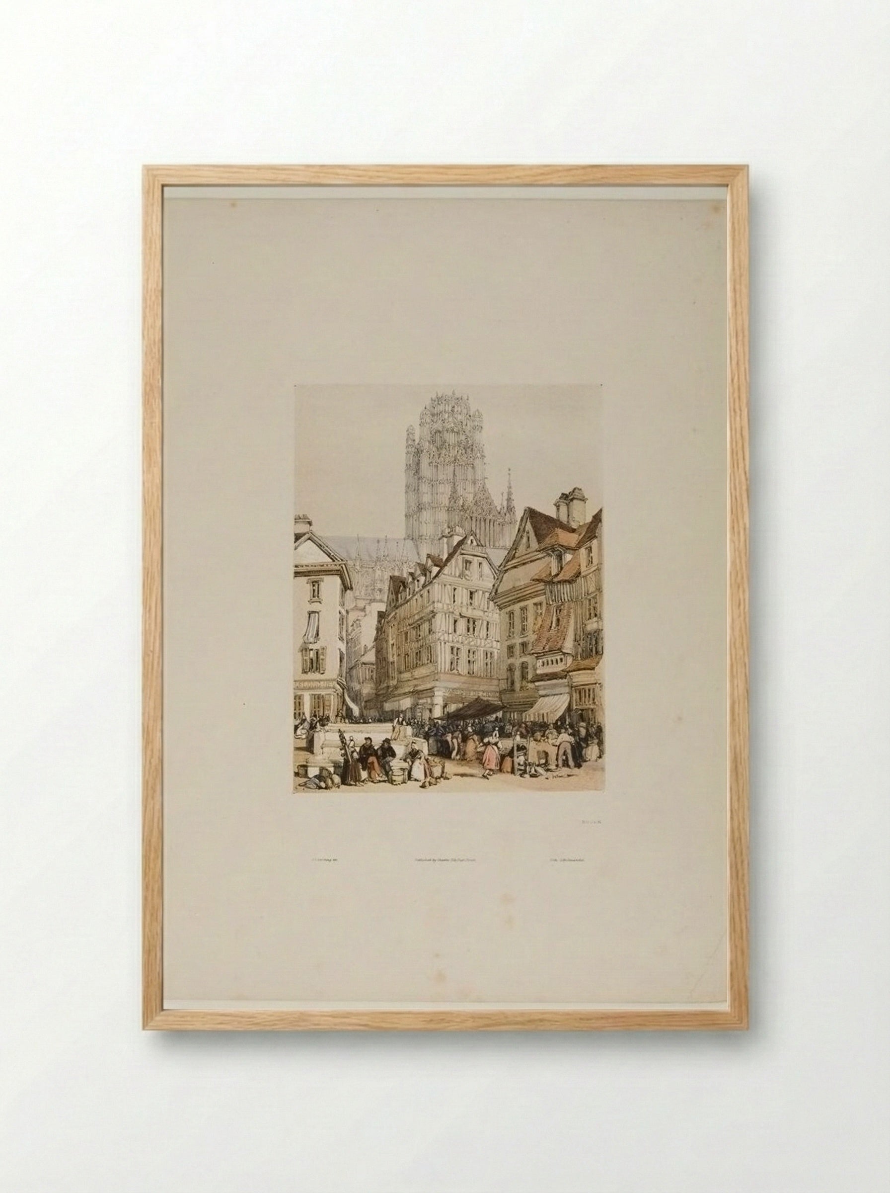 Rouen - James Duffield Harding - Framed Print Wood