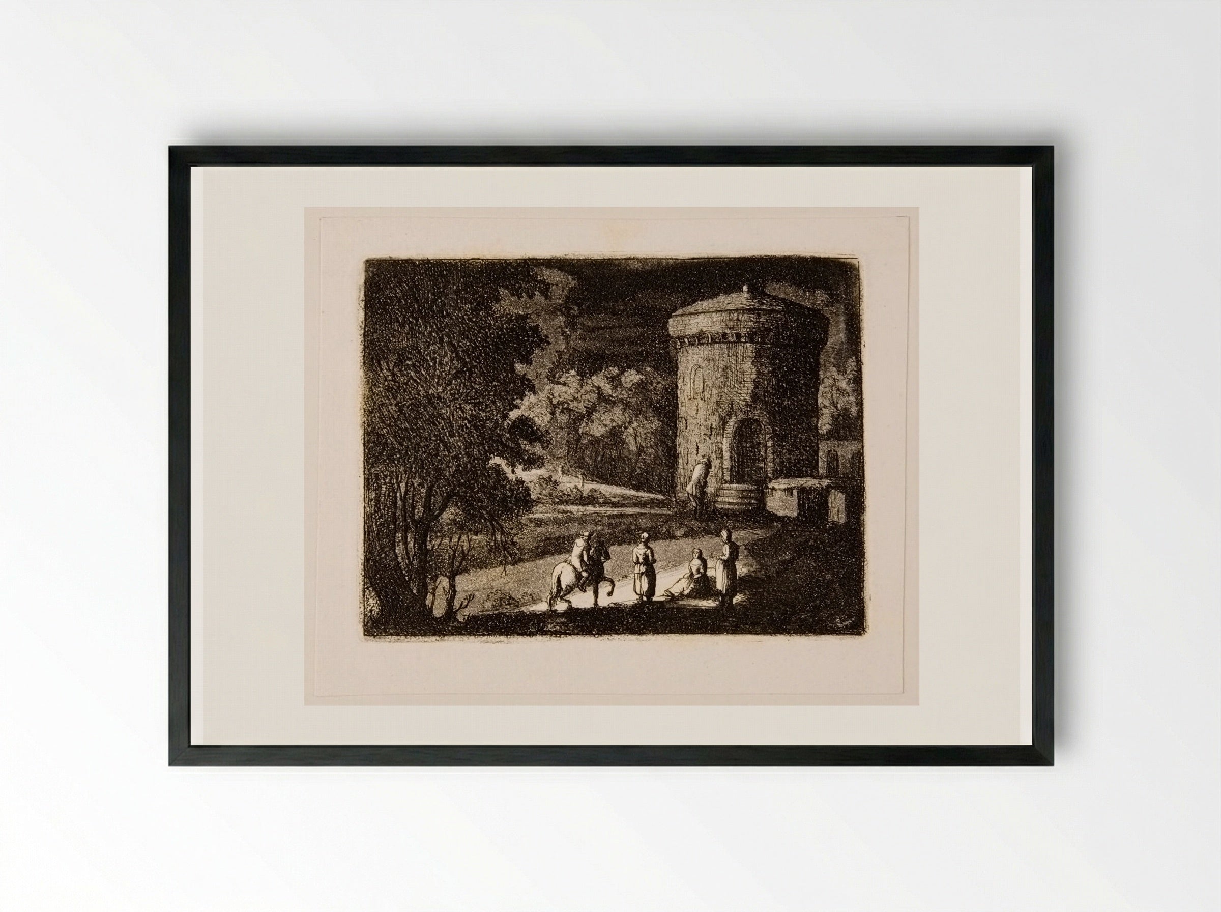Round Tower - David Deuchar - Framed Print Black