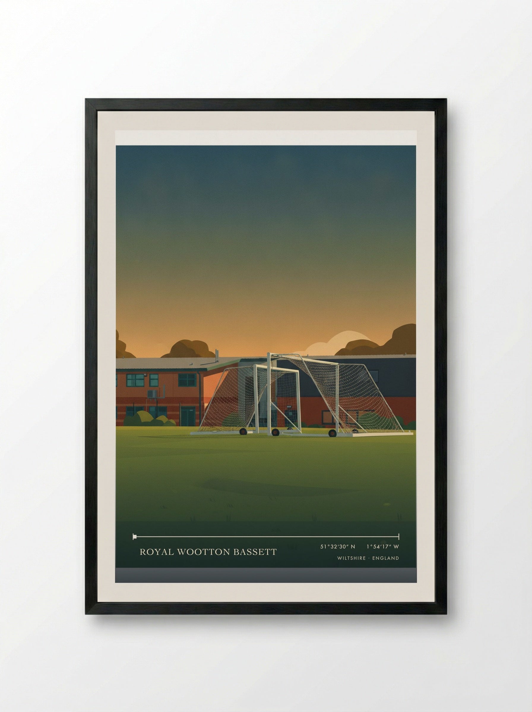 Royal Wootton Bassett Wiltshire England Travel Poster - Framed Print Black