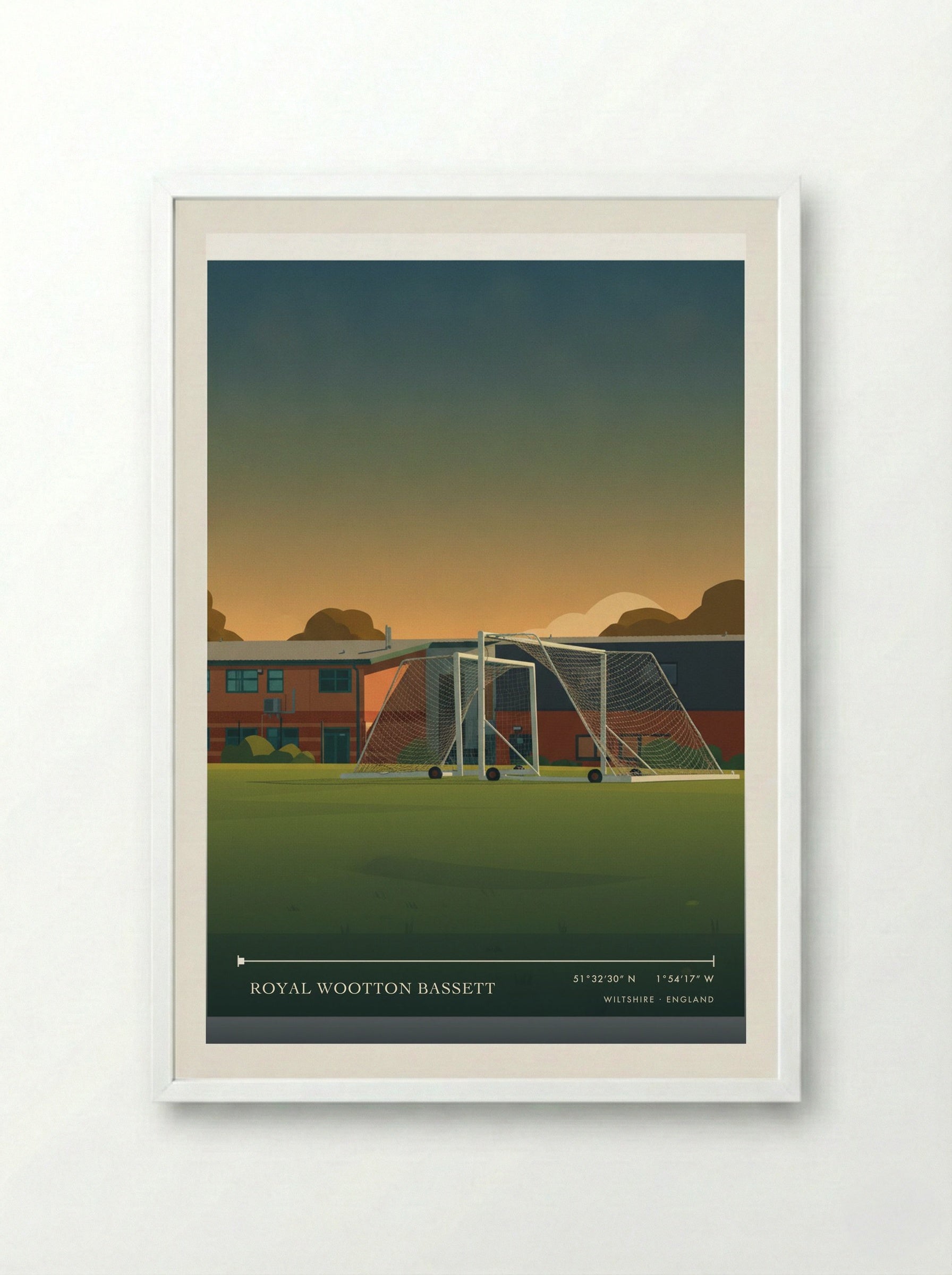 Royal Wootton Bassett Wiltshire England Travel Poster - Framed Print White