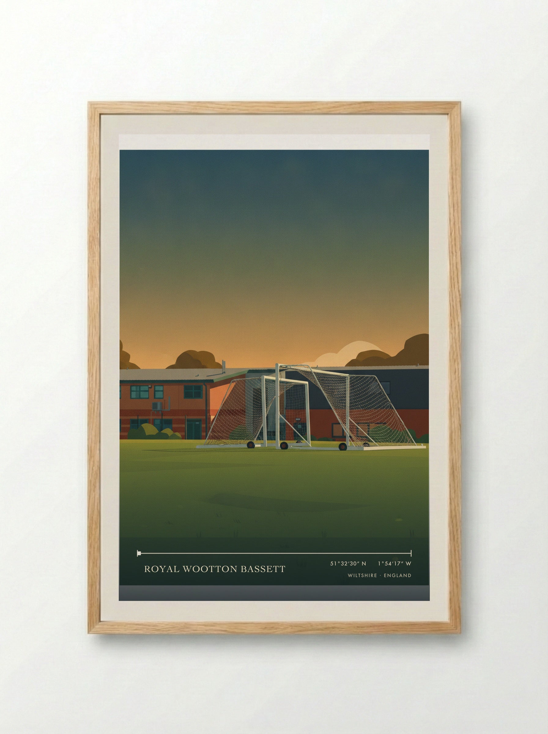 Royal Wootton Bassett Wiltshire England Travel Poster - Framed Print Wood