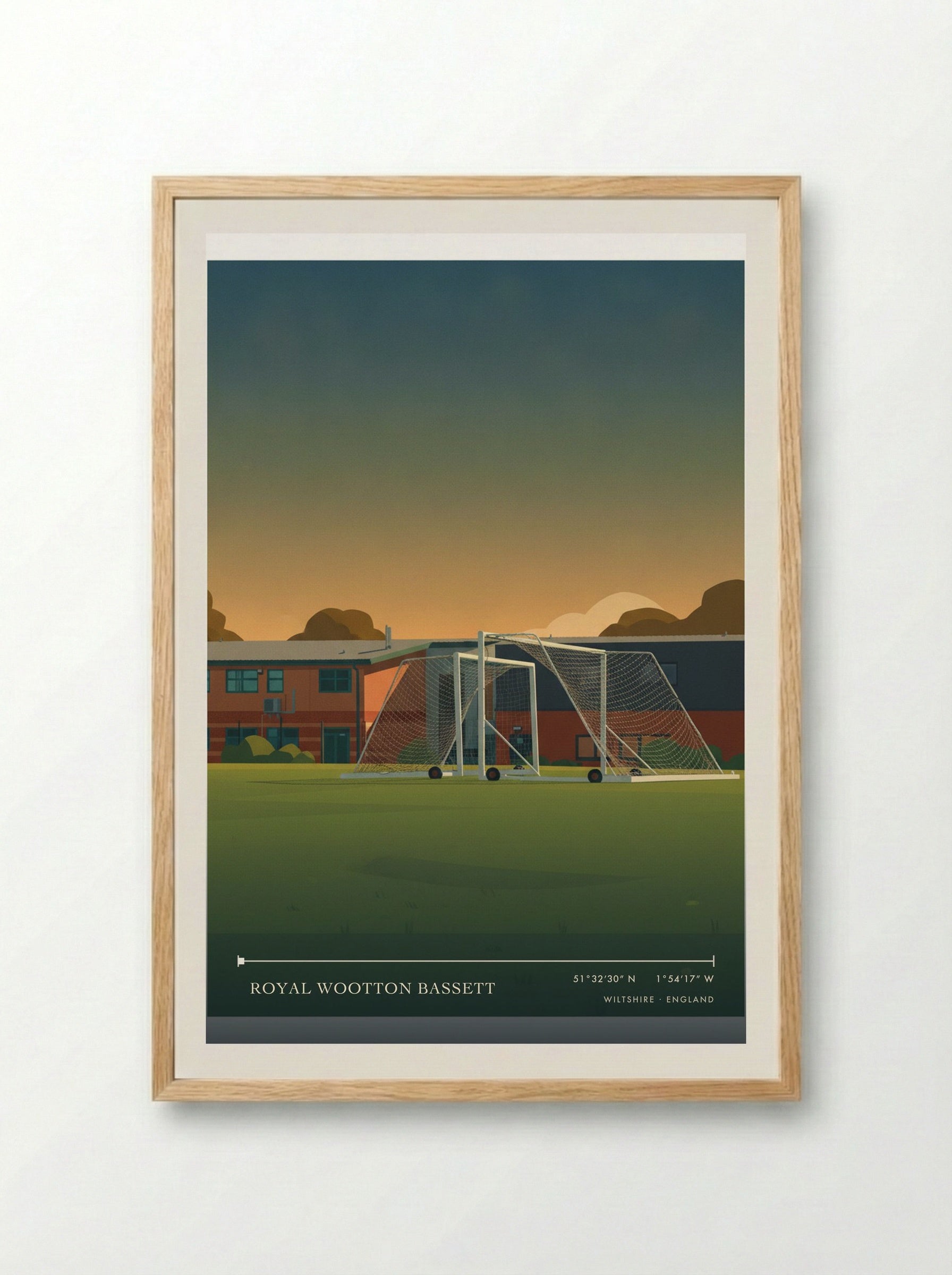 Royal Wootton Bassett Wiltshire England Travel Poster - Framed Print Wood