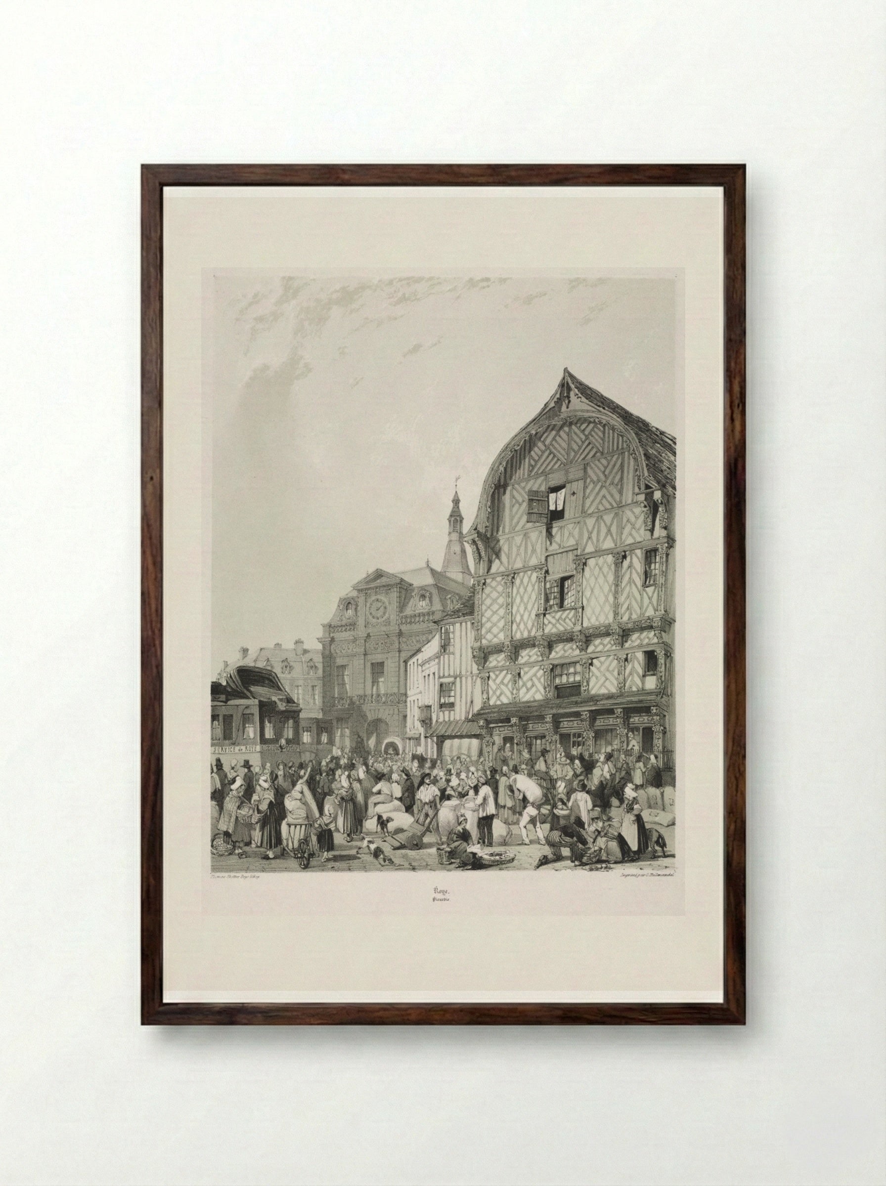Roye, Picardie - Thomas Shotter Boys - Framed Print Dark Wood
