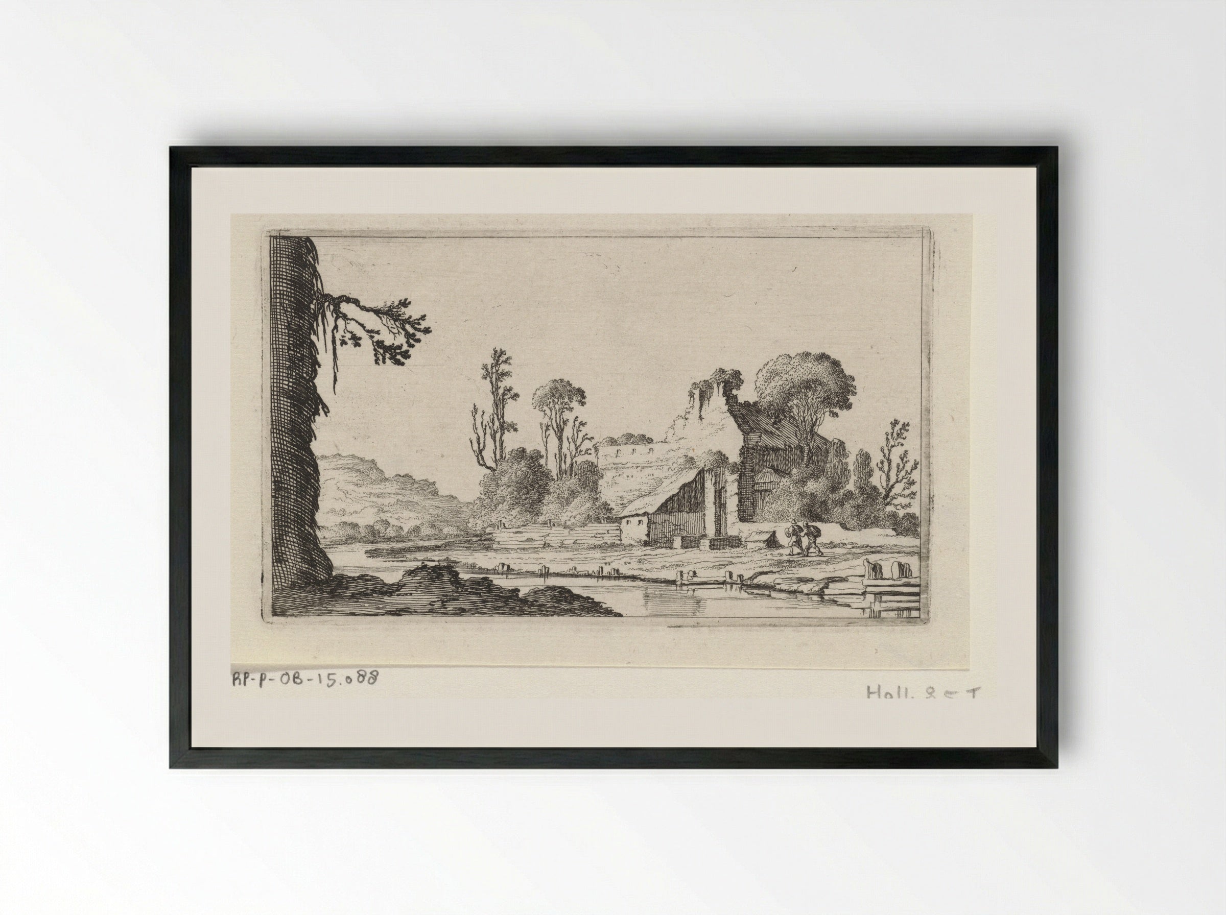 Ruïne omgebouwd tot boerderij - Gillis van Scheyndel (I) - Framed Print Black