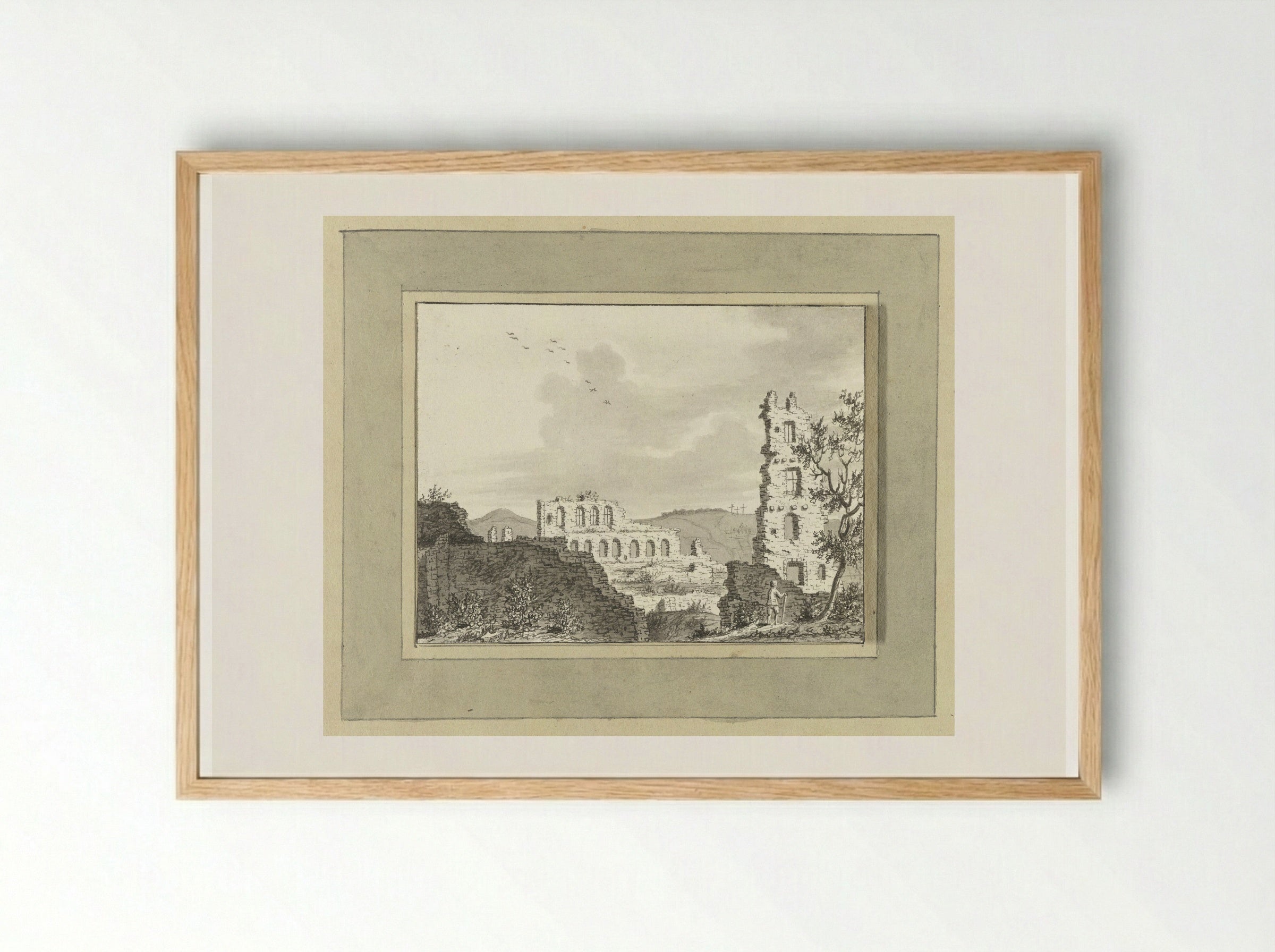 Ruïne van Carlburg bij Carlstadt - Ernst Willem Jan Bagelaar - Framed Print Wood