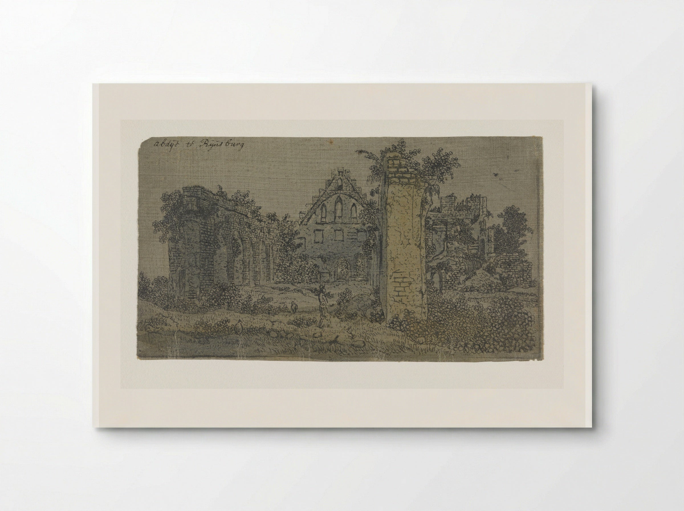 Ruïne van de abdij van Rijnsburg, kleine versie - Hercules Segers - Poster