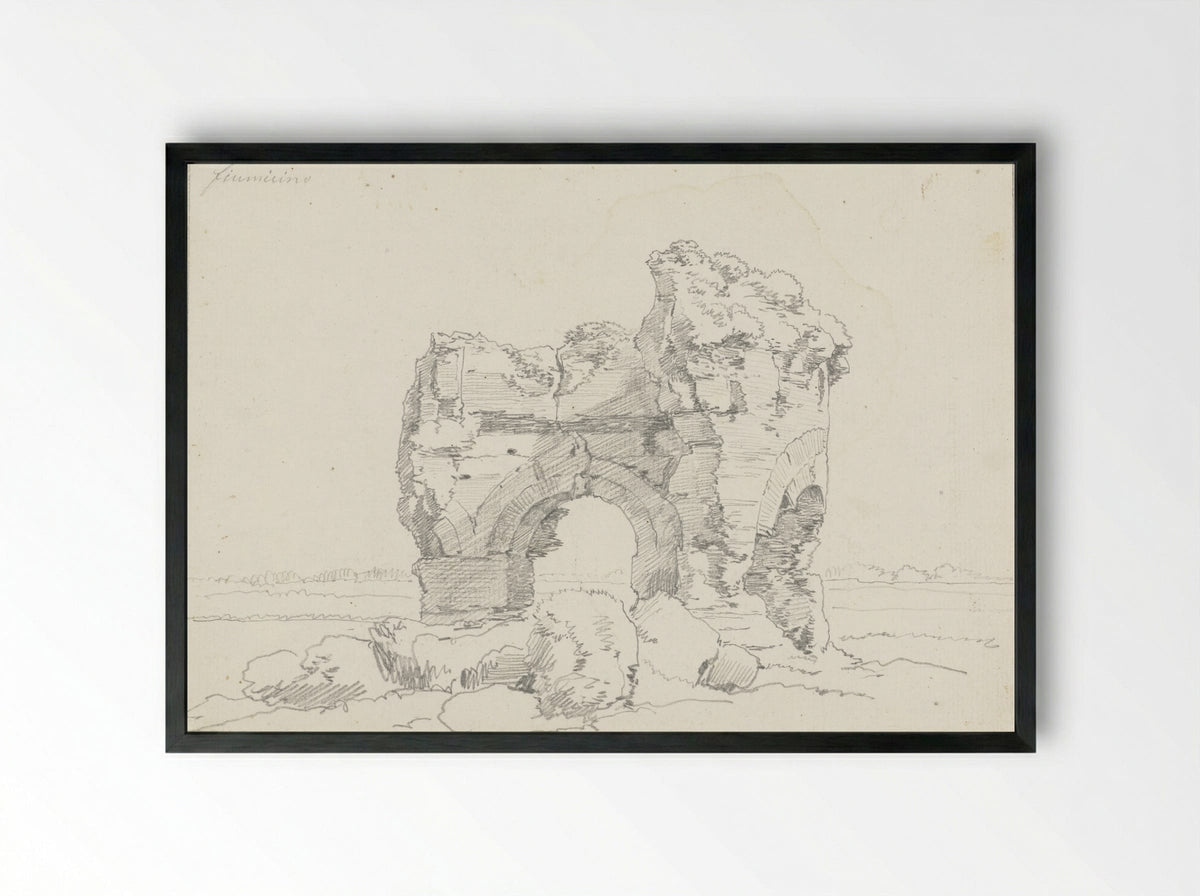 Ruïne van een gebouw in de oude haven van Trajanus in Fiumicino - Hendrik Voogd - Framed Print Black