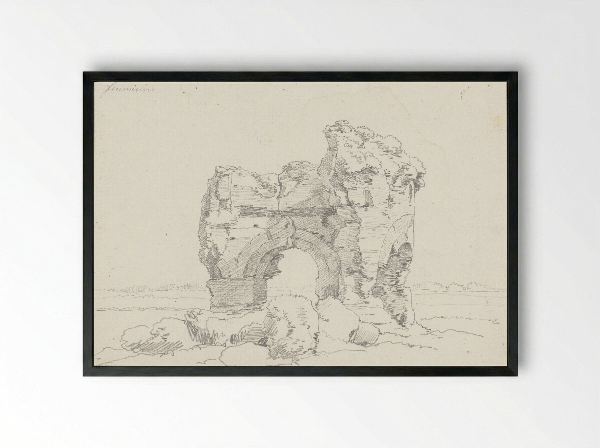 Ruïne van een gebouw in de oude haven van Trajanus in Fiumicino - Hendrik Voogd - Framed Print Black