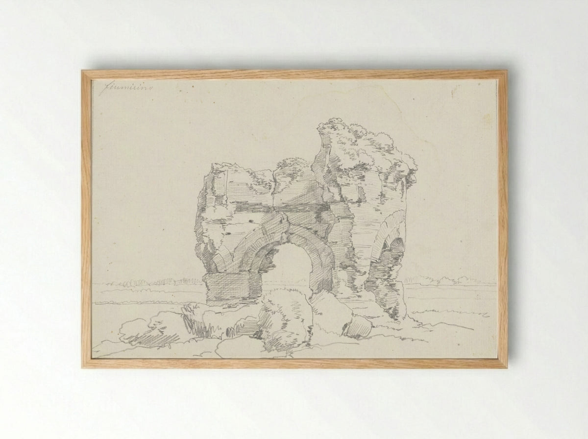 Ruïne van een gebouw in de oude haven van Trajanus in Fiumicino - Hendrik Voogd - Framed Print Wood