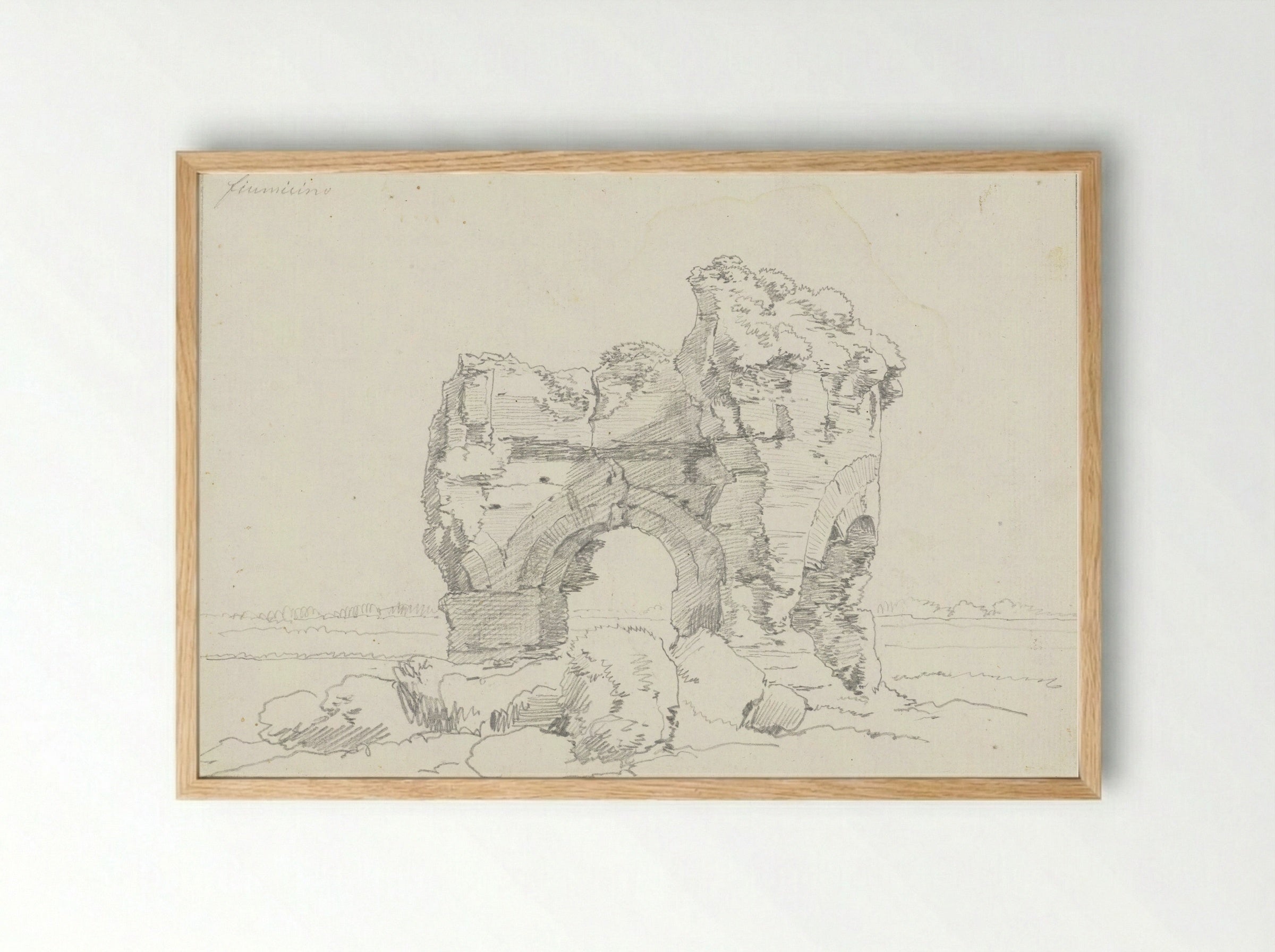 Ruïne van een gebouw in de oude haven van Trajanus in Fiumicino - Hendrik Voogd - Framed Print Wood