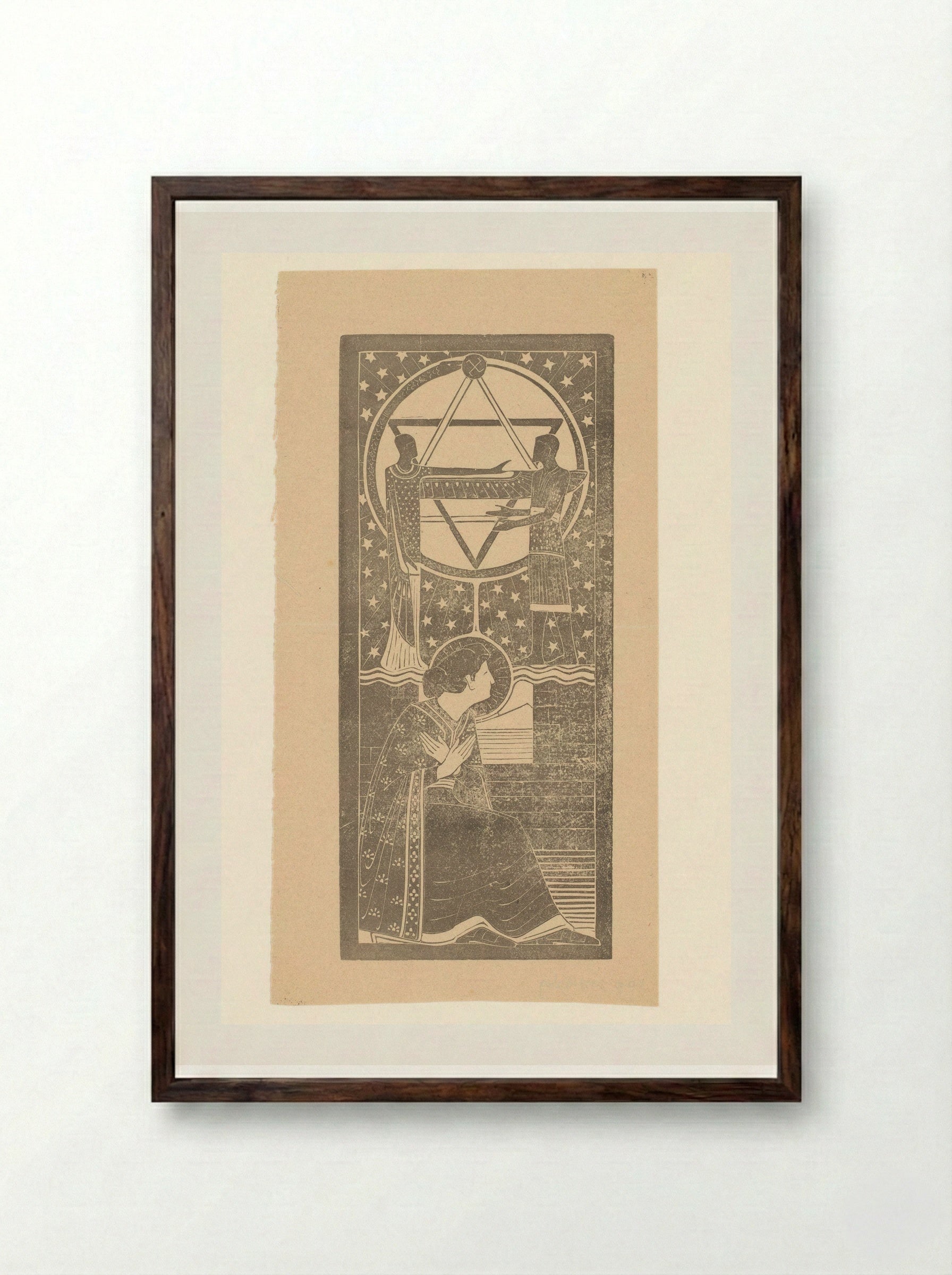Ruïne van een tempel: tweede droom - Karel Petrus Cornelis de Bazel - Framed Print Dark Wood