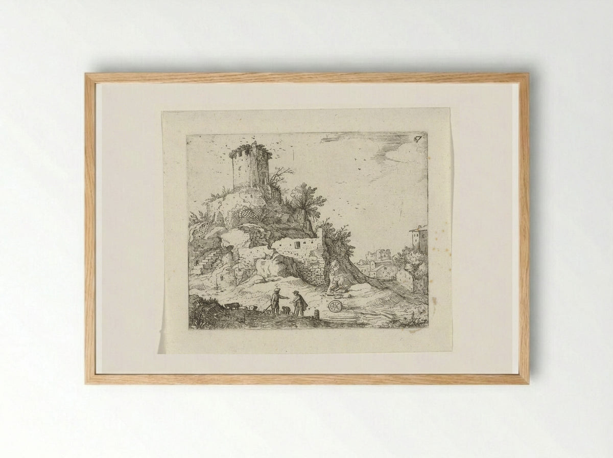 Ruïne van een toren - Guilliam van Nieulandt (II) - Framed Print Wood