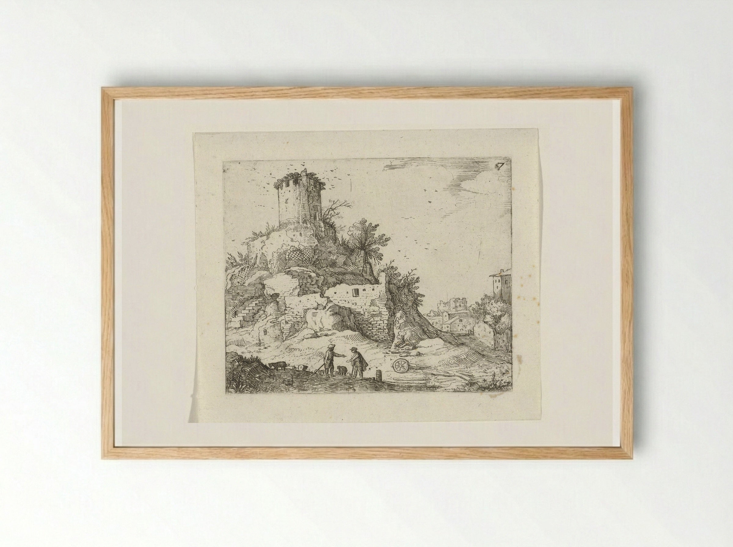 Ruïne van een toren - Guilliam van Nieulandt (II) - Framed Print Wood
