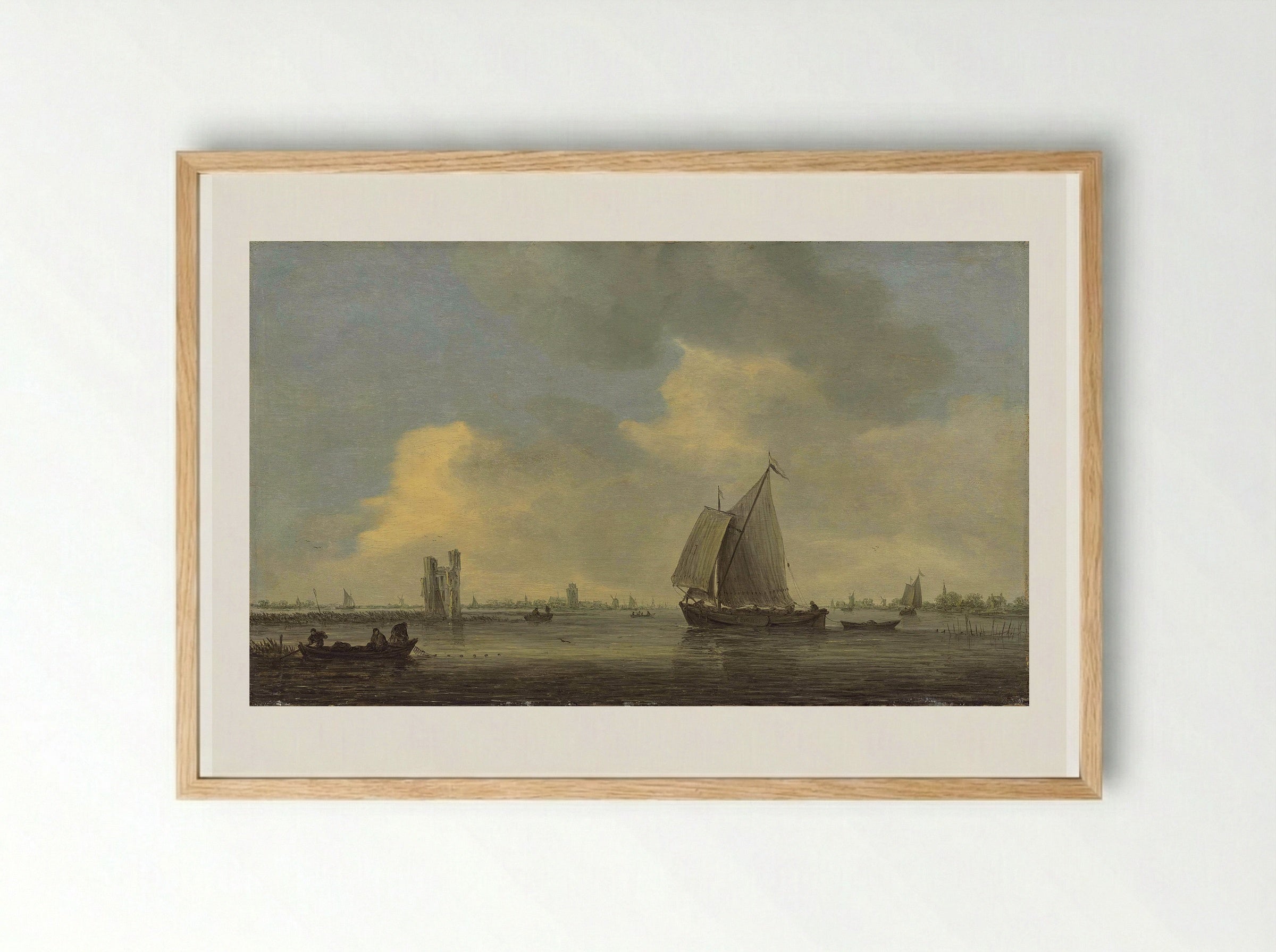 Ruïne van het Huis te Merwede - Jan van Goyen - Framed Print Wood