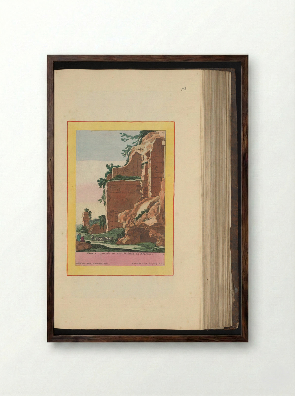Ruïne van het Theater van Marcellus te Rome - Anna Beeck - Framed Print Dark Wood