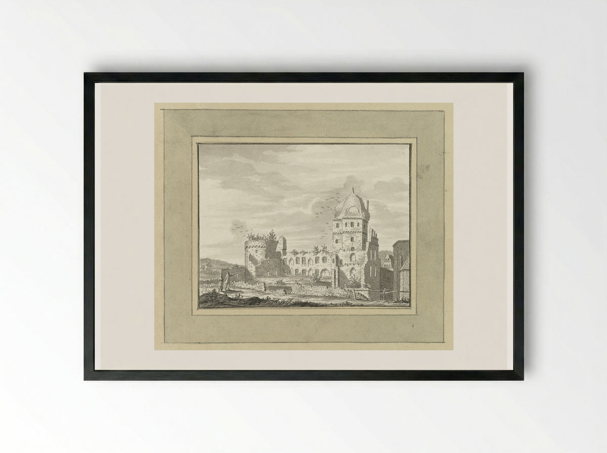 Ruïne van het slot te Andernach - Ernst Willem Jan Bagelaar - Framed Print Black