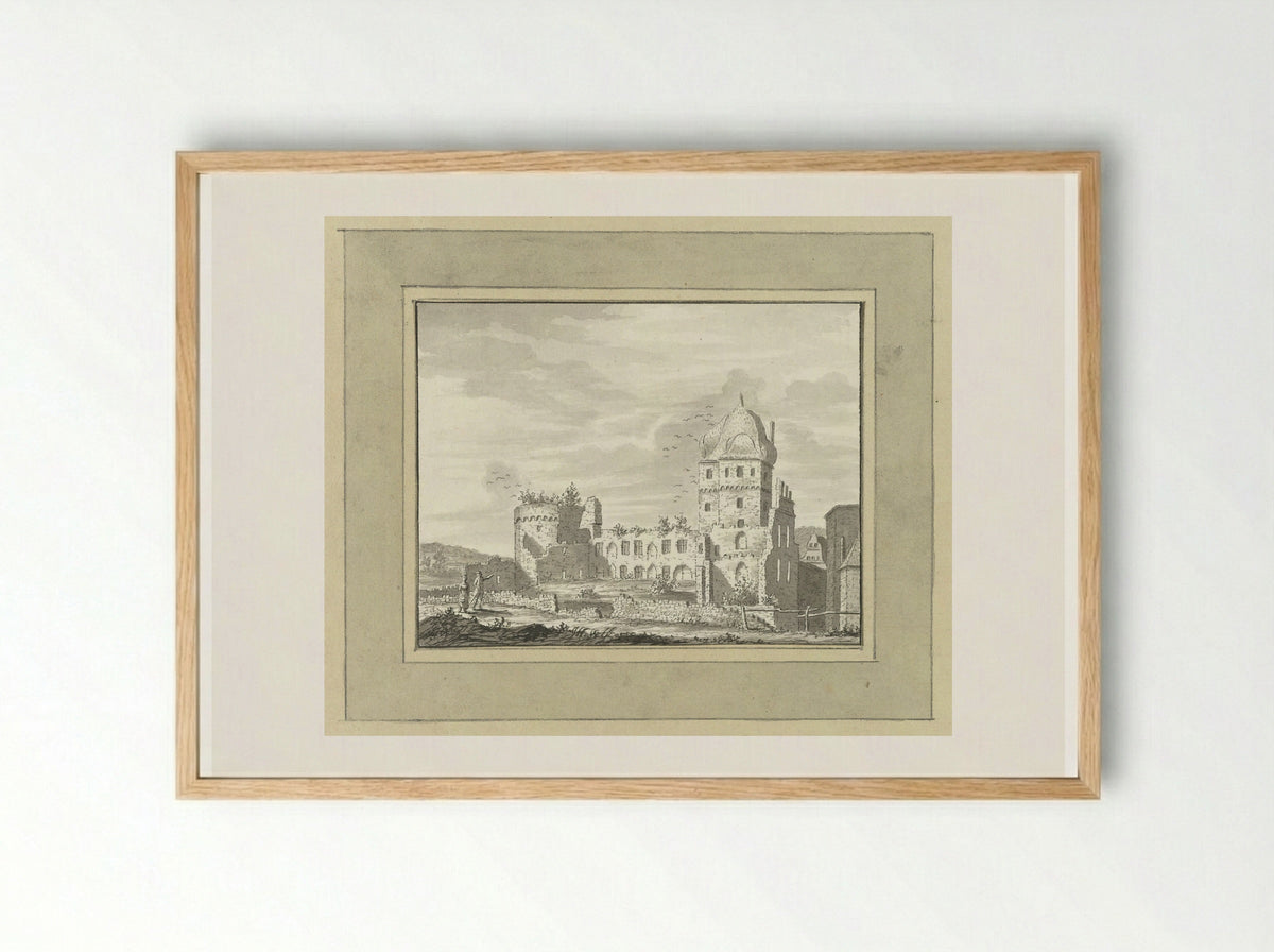 Ruïne van het slot te Andernach - Ernst Willem Jan Bagelaar - Framed Print Wood