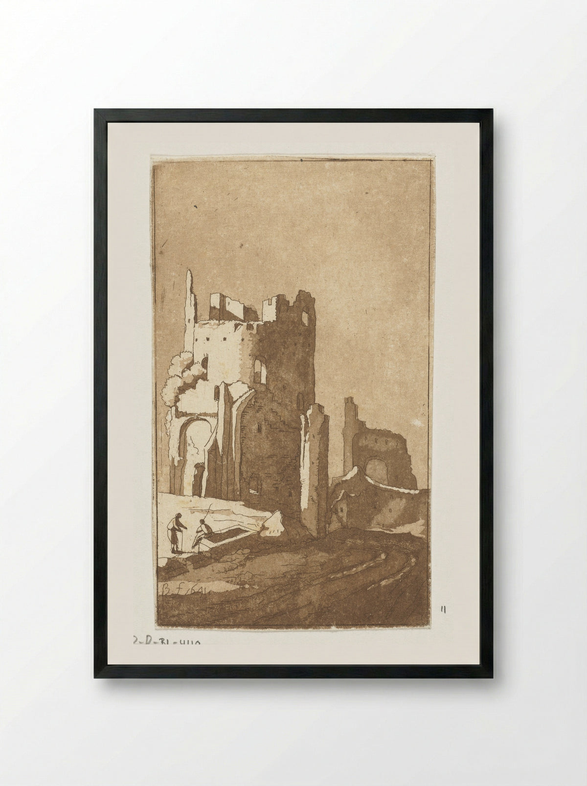 Ruïne - Anthonie van den Bos - Framed Print Black