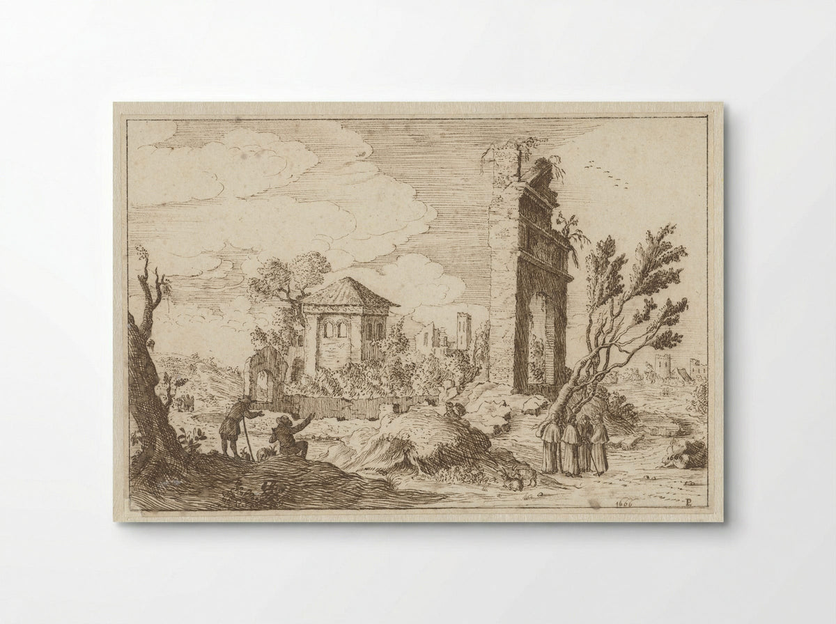 Ruïnelandschap in Italië - Monogrammist PL - Poster