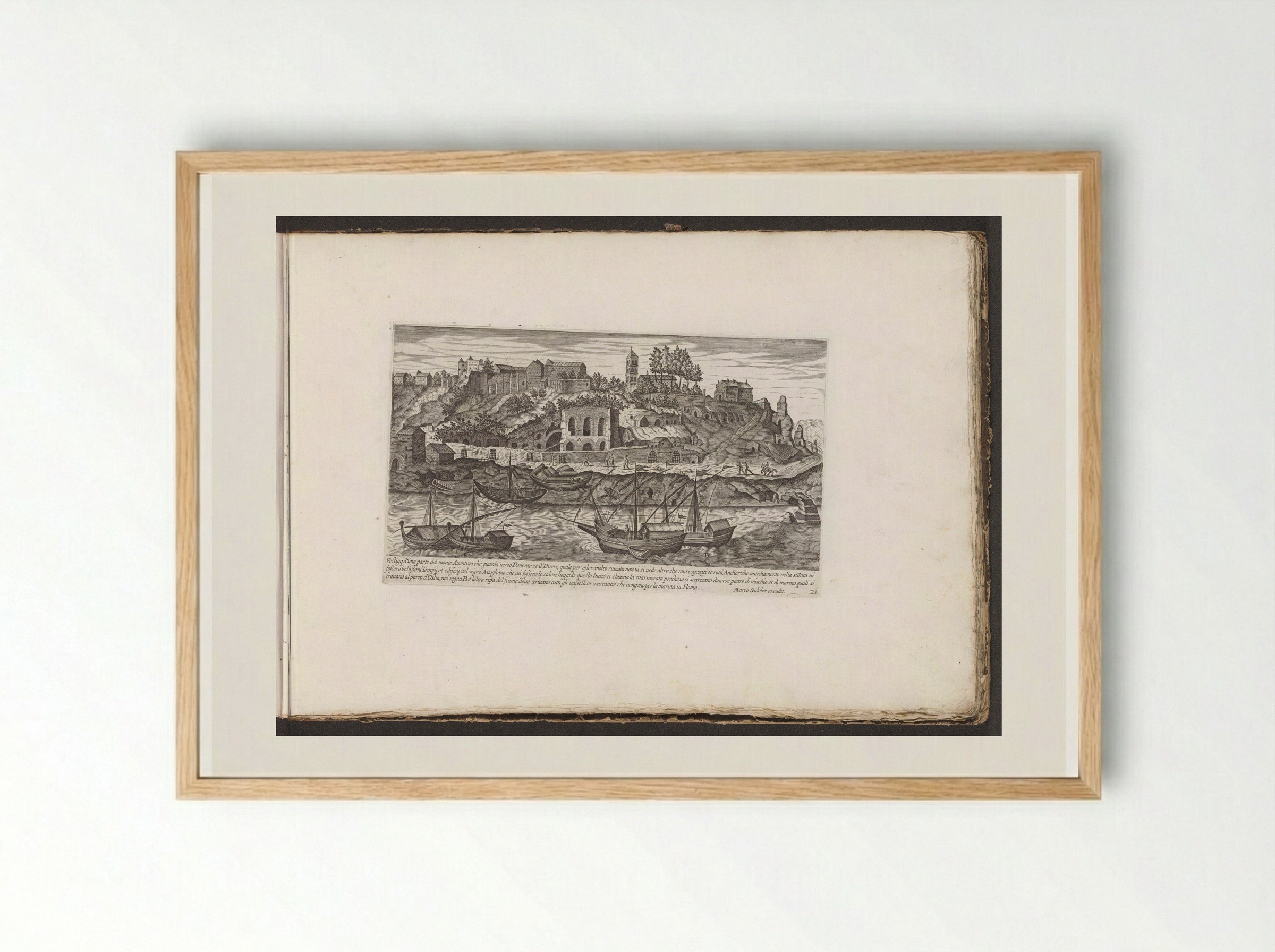 Ruïnes op de Aventijn - Giovanni Giacomo de' Rossi - Framed Print Wood