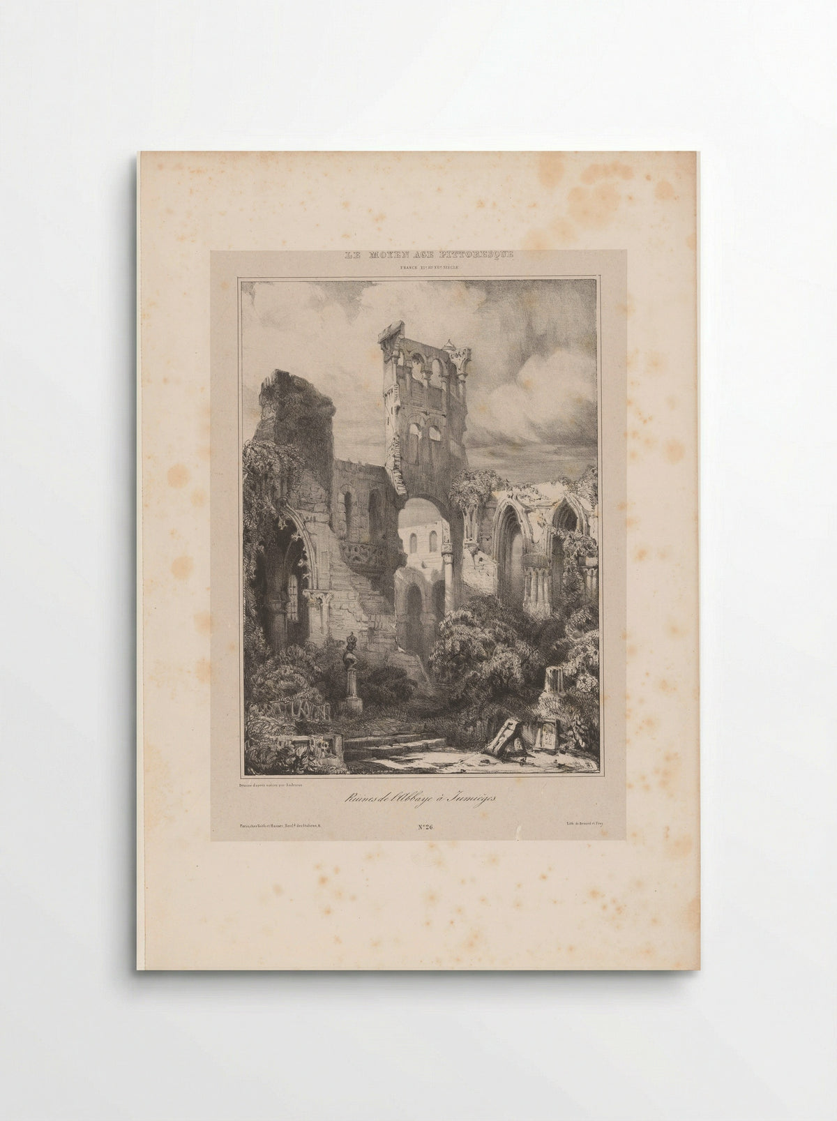 Ruïnes van de abdij van Jumièges - Léon Auguste Asselineau - Poster