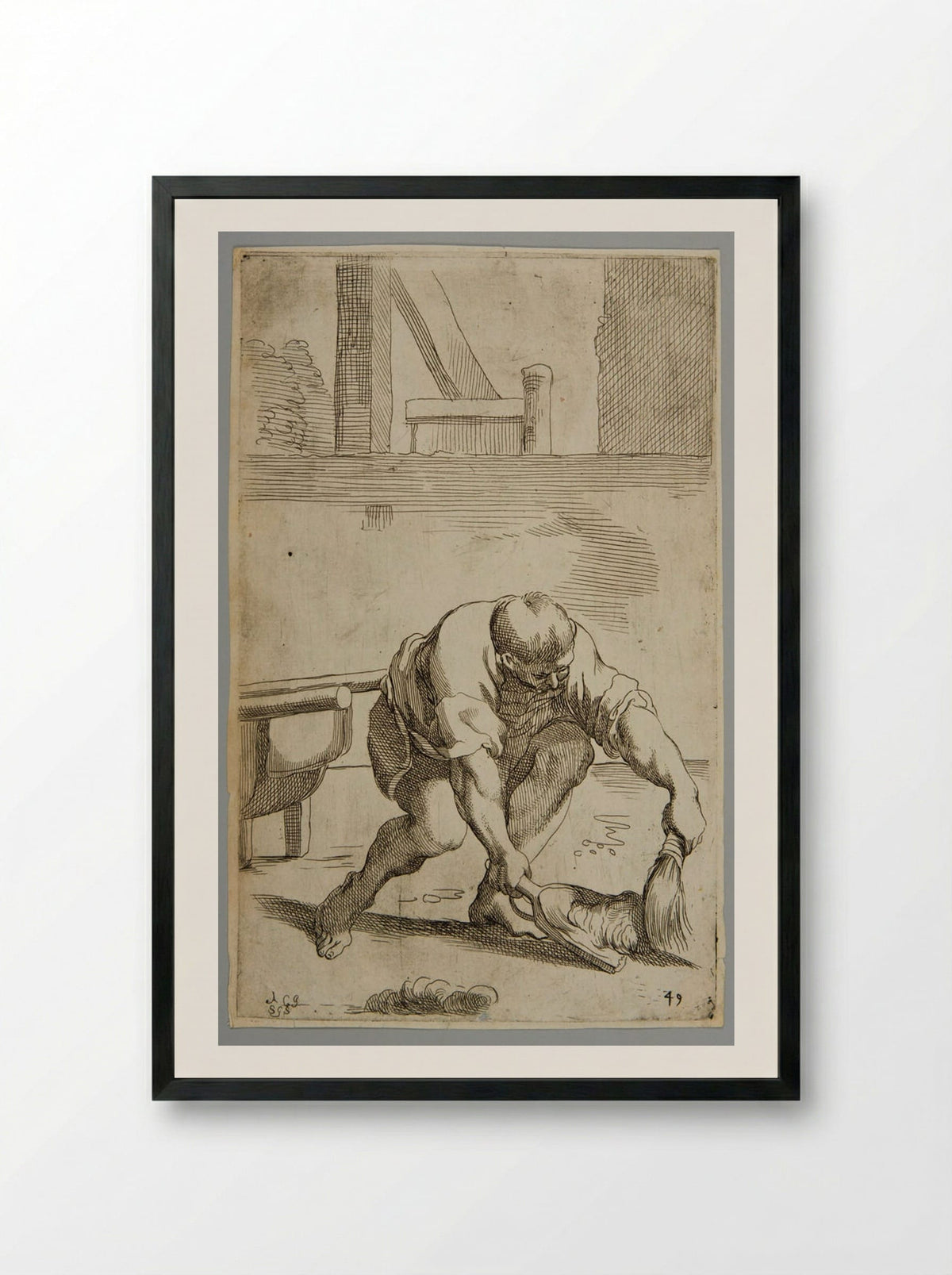 Rubbish Hauler (Plate 49) - Simon Guillain - Framed Print Black