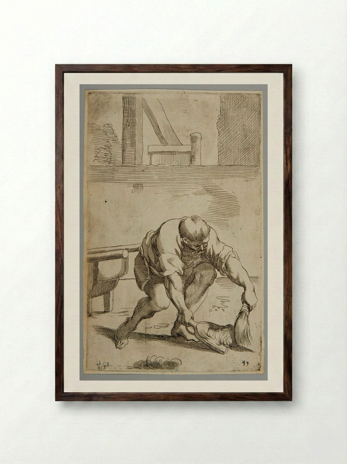 Rubbish Hauler (Plate 49) - Simon Guillain - Framed Print Dark Wood