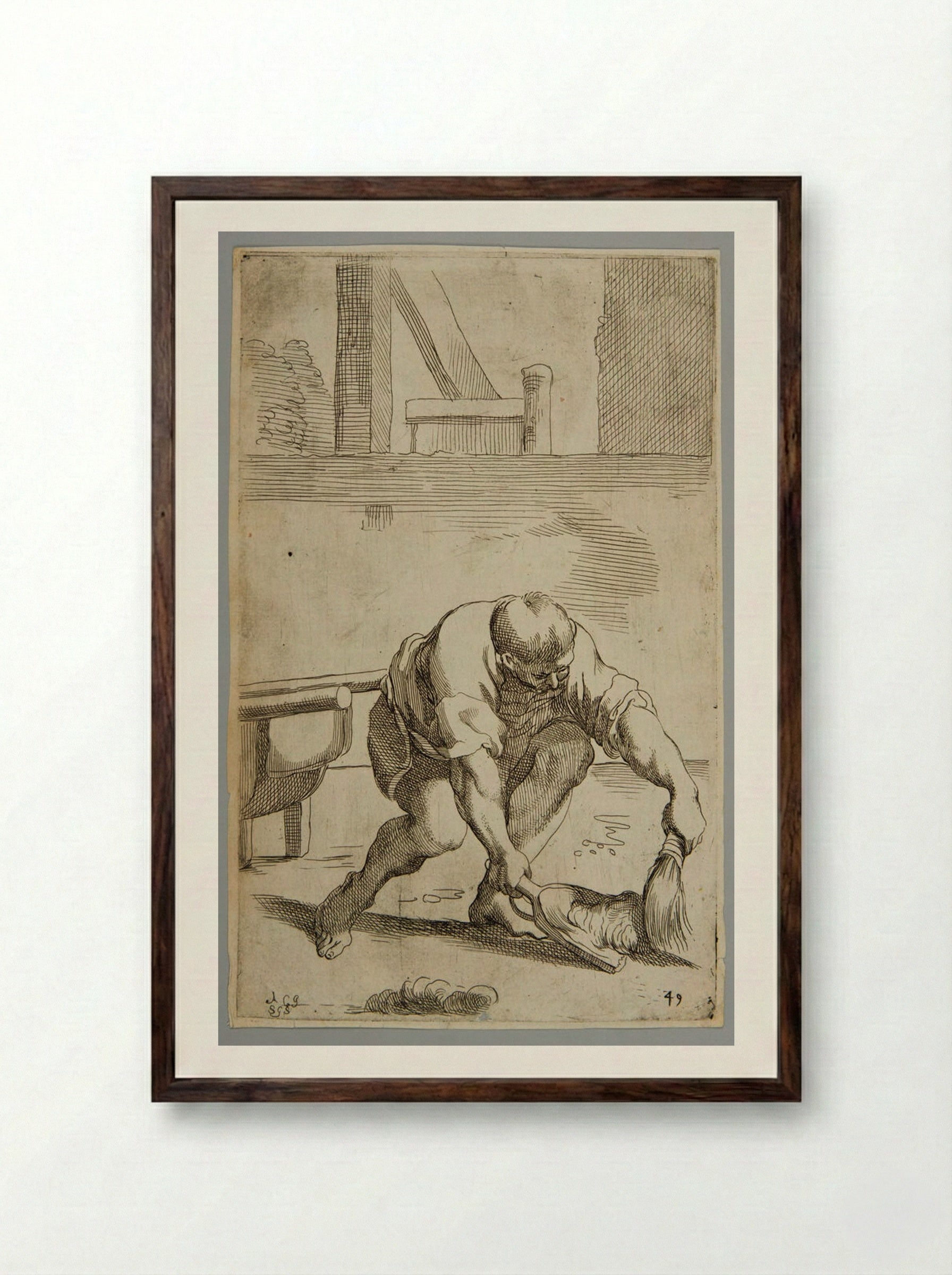 Rubbish Hauler (Plate 49) - Simon Guillain - Framed Print Dark Wood