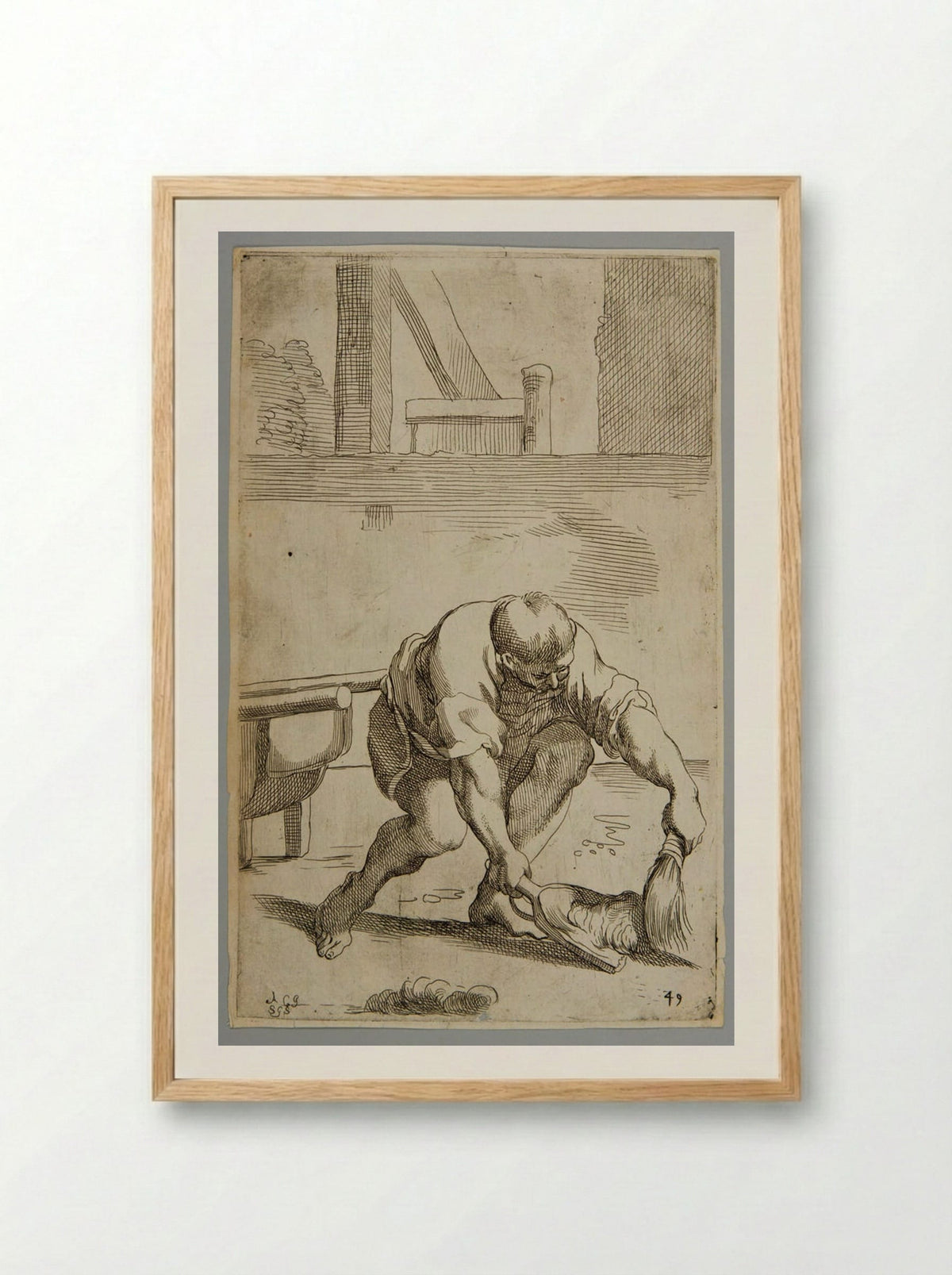 Rubbish Hauler (Plate 49) - Simon Guillain - Framed Print Wood