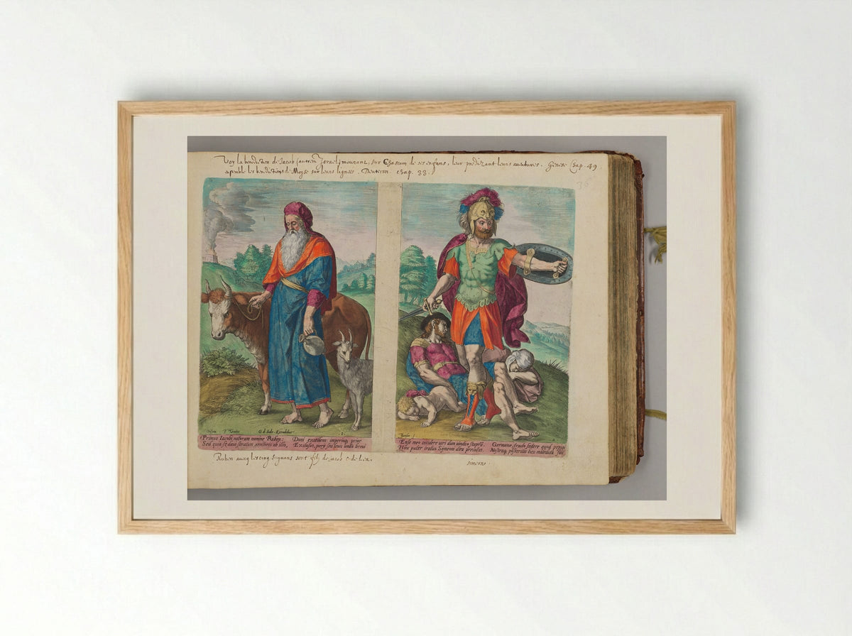 Ruben and Simeon - Johann Sadeler I - Framed Print Wood