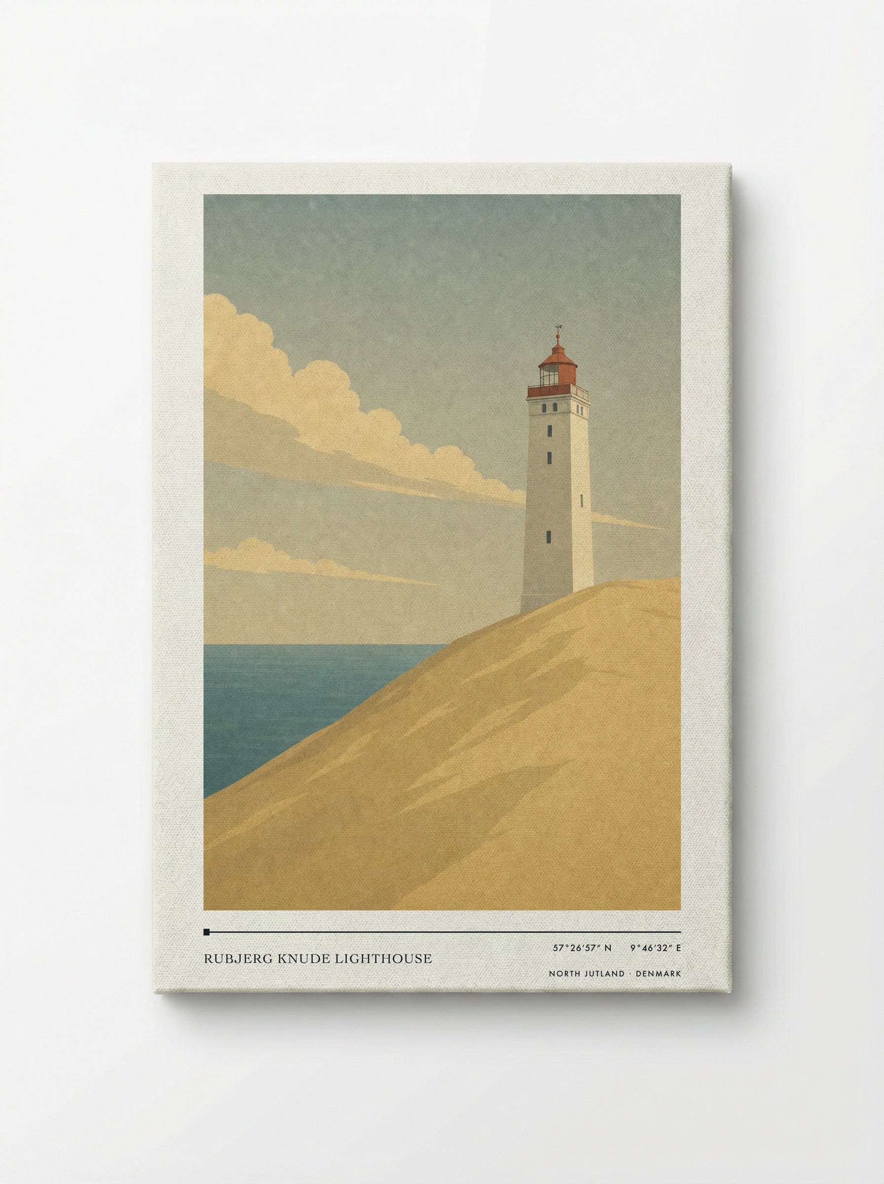 Rubjerg Knude Lighthouse Travel Poster Artwork - Canvas