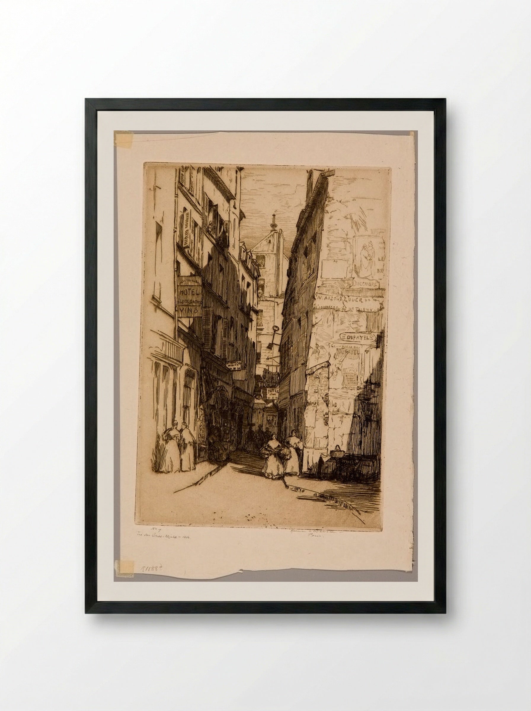 Rue Brisemiche, Paris - Herman Armour Webster - Framed Print Black