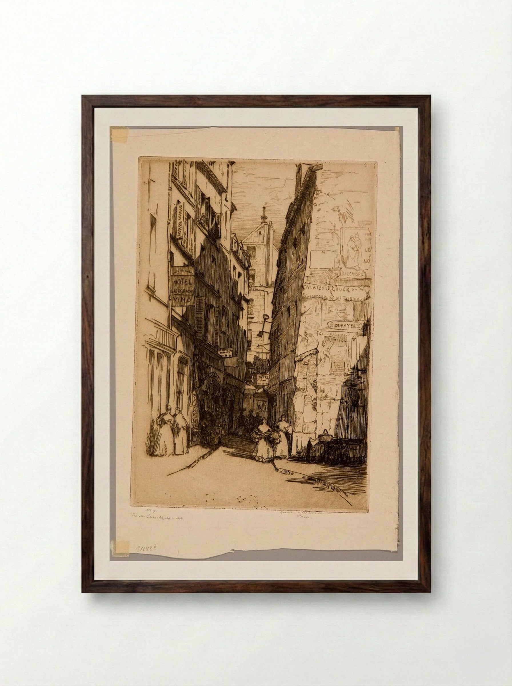 Rue Brisemiche, Paris - Herman Armour Webster - Framed Print Dark Wood