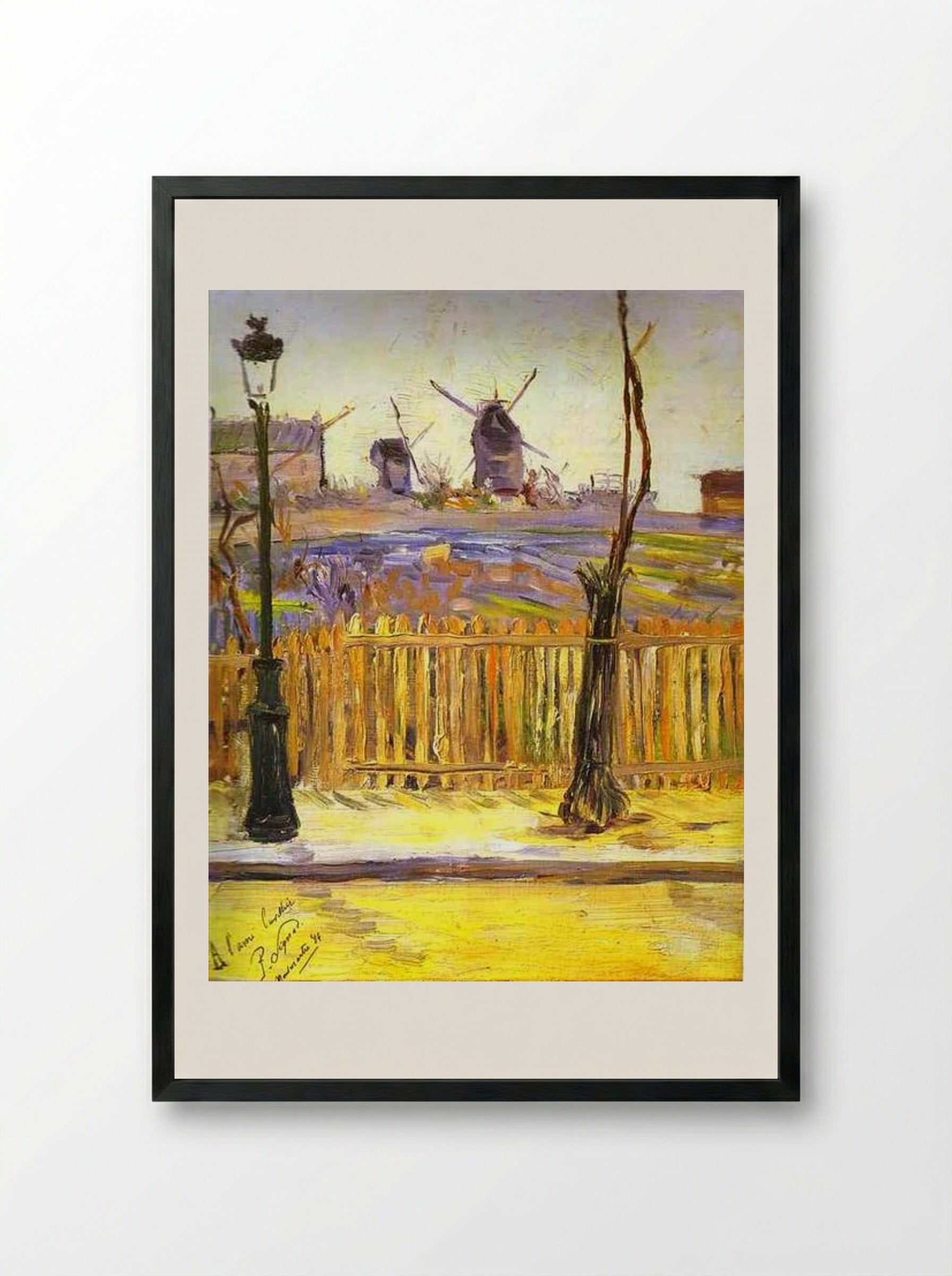 Rue Caulaincourt, Mills on Montmartre - Paul Signac - Framed Print Black