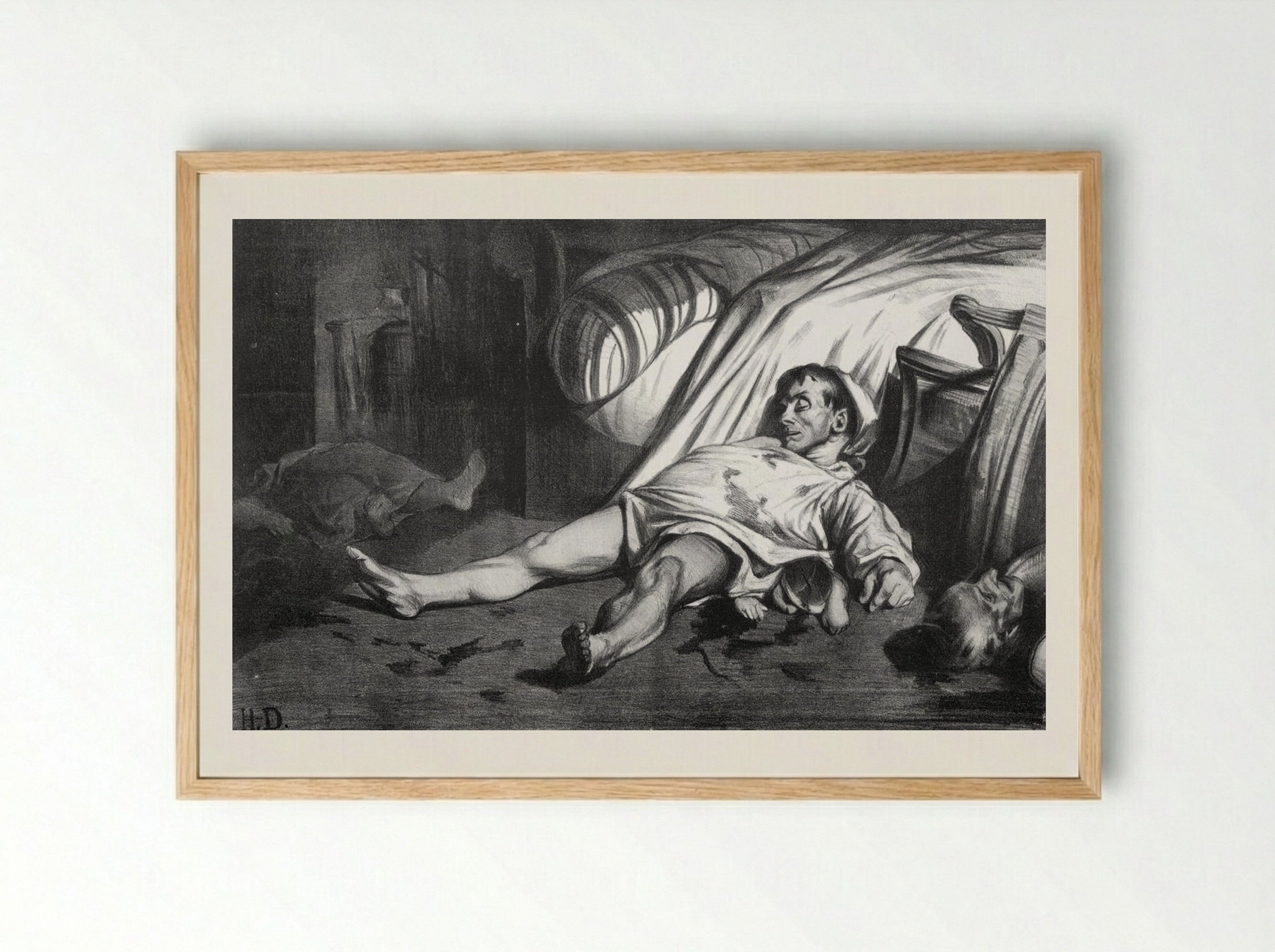 Rue Transnonain, April 15, 1834 - Honoré-Victorin Daumier - Framed Print Wood