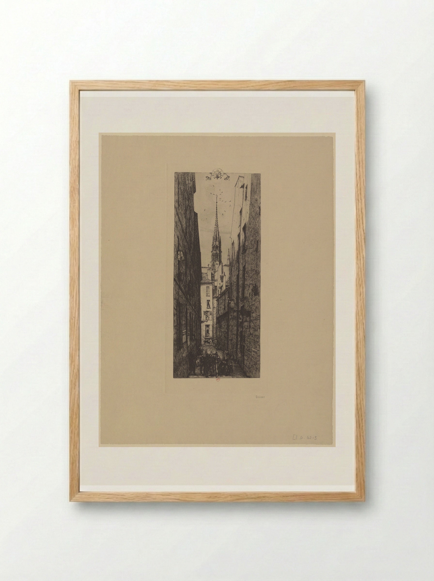 Rue de Chantres - Charles Meryon - Framed Print Wood