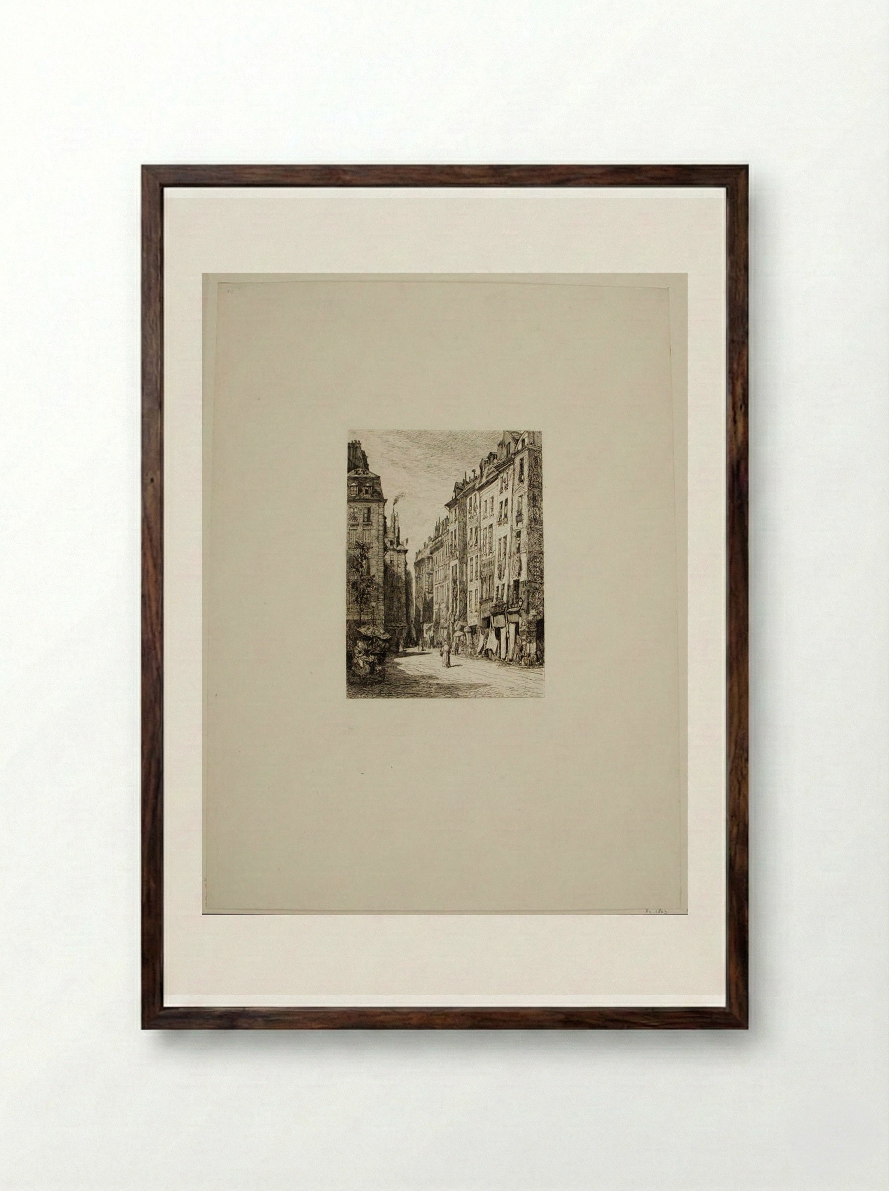Rue de la Tonnellerie - Maxime Lalanne - Framed Print Dark Wood