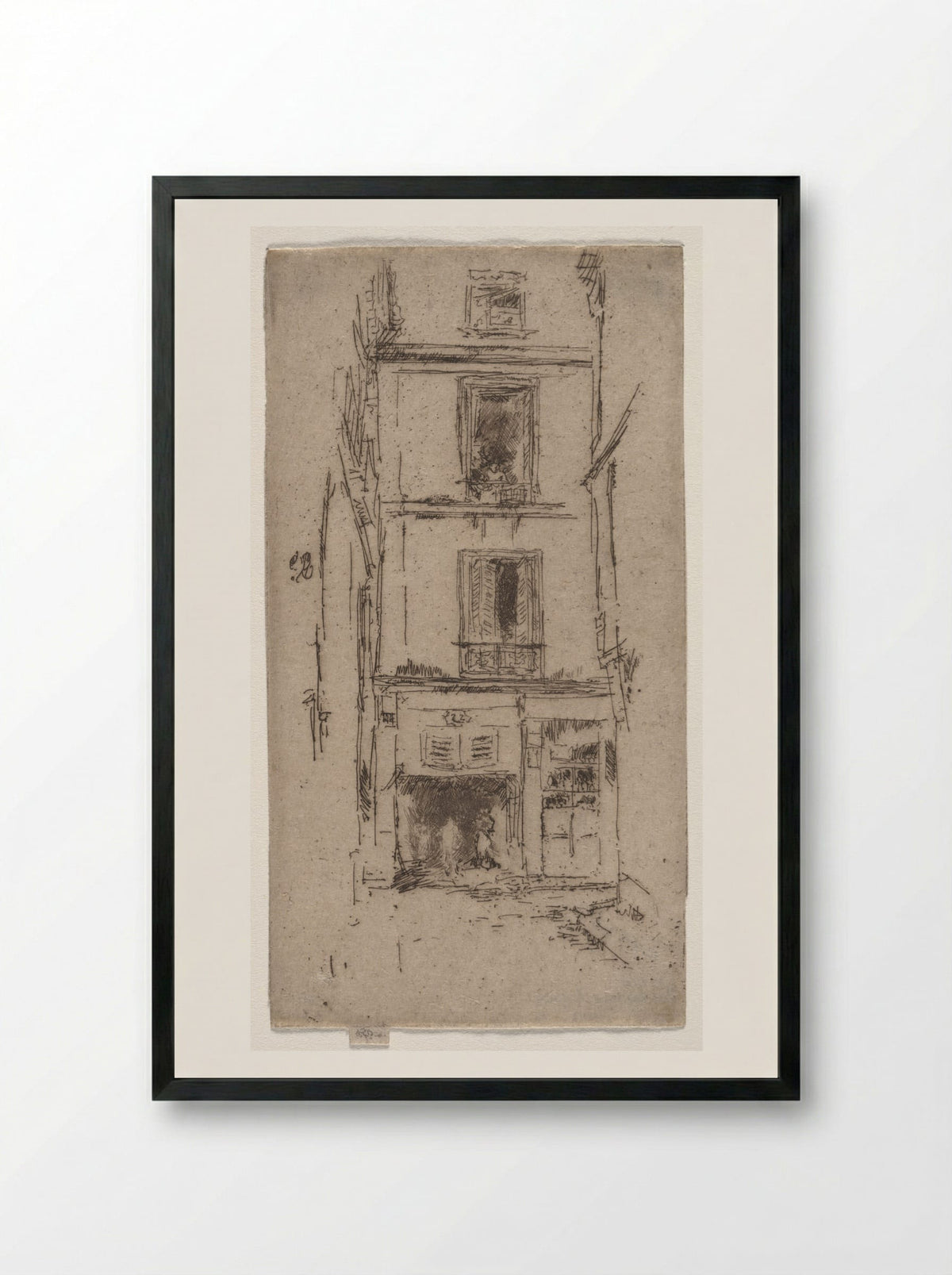 Rue des Bons Enfants, Tours - James McNeill Whistler - Framed Print Black