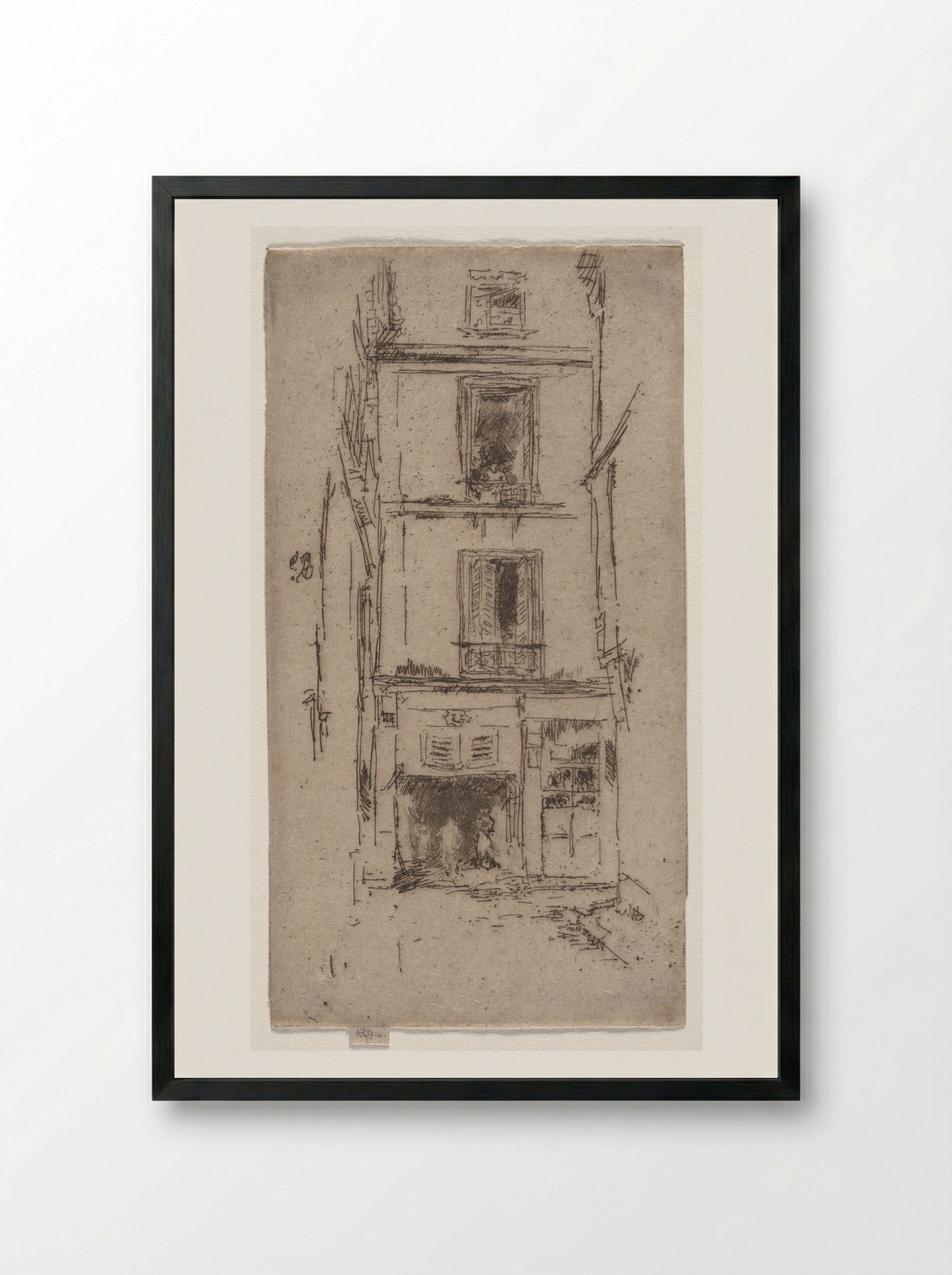 Rue des Bons Enfants, Tours - James McNeill Whistler - Framed Print Black