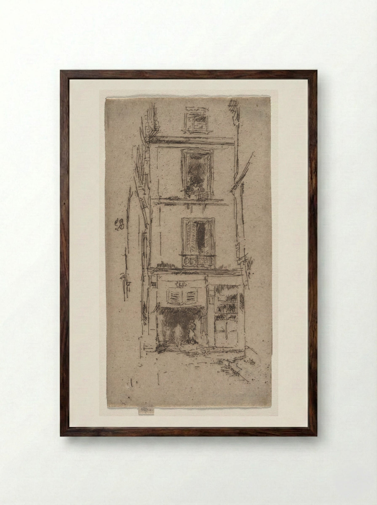Rue des Bons Enfants, Tours - James McNeill Whistler - Framed Print Dark Wood