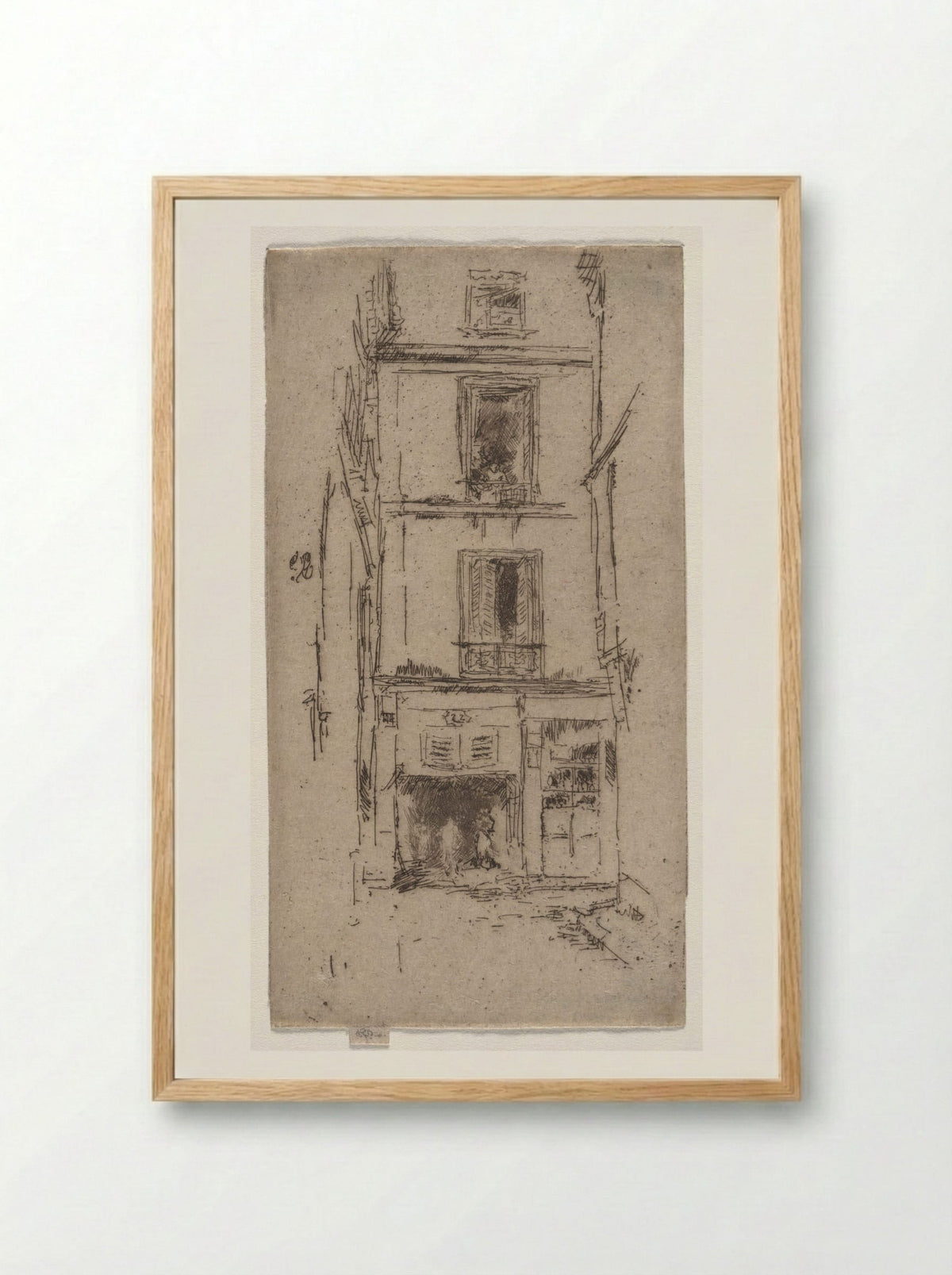 Rue des Bons Enfants, Tours - James McNeill Whistler - Framed Print Wood