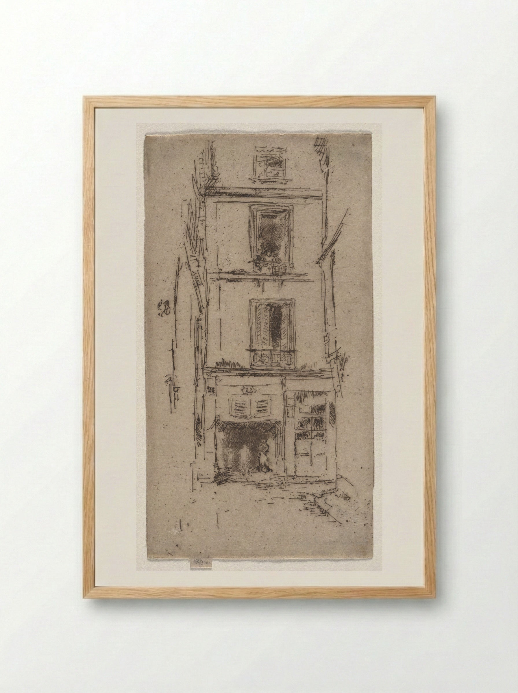 Rue des Bons Enfants, Tours - James McNeill Whistler - Framed Print Wood