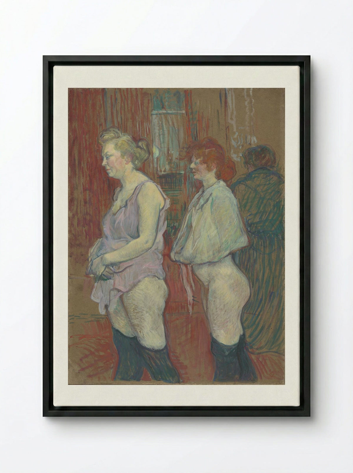 Rue des Moulins - Henri de Toulouse-Lautrec - Framed Canvas Black