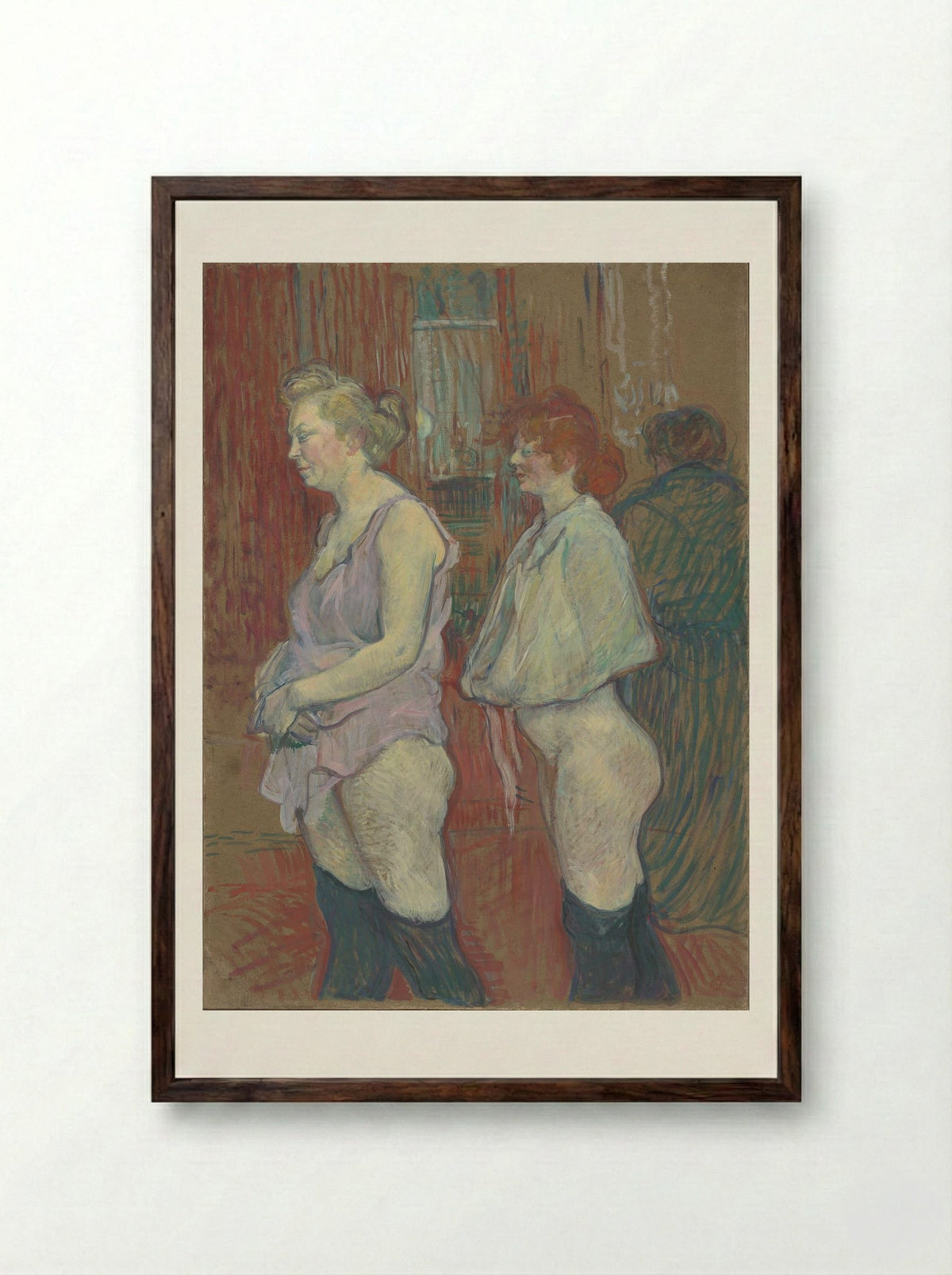Rue des Moulins - Henri de Toulouse-Lautrec - Framed Print Dark Wood
