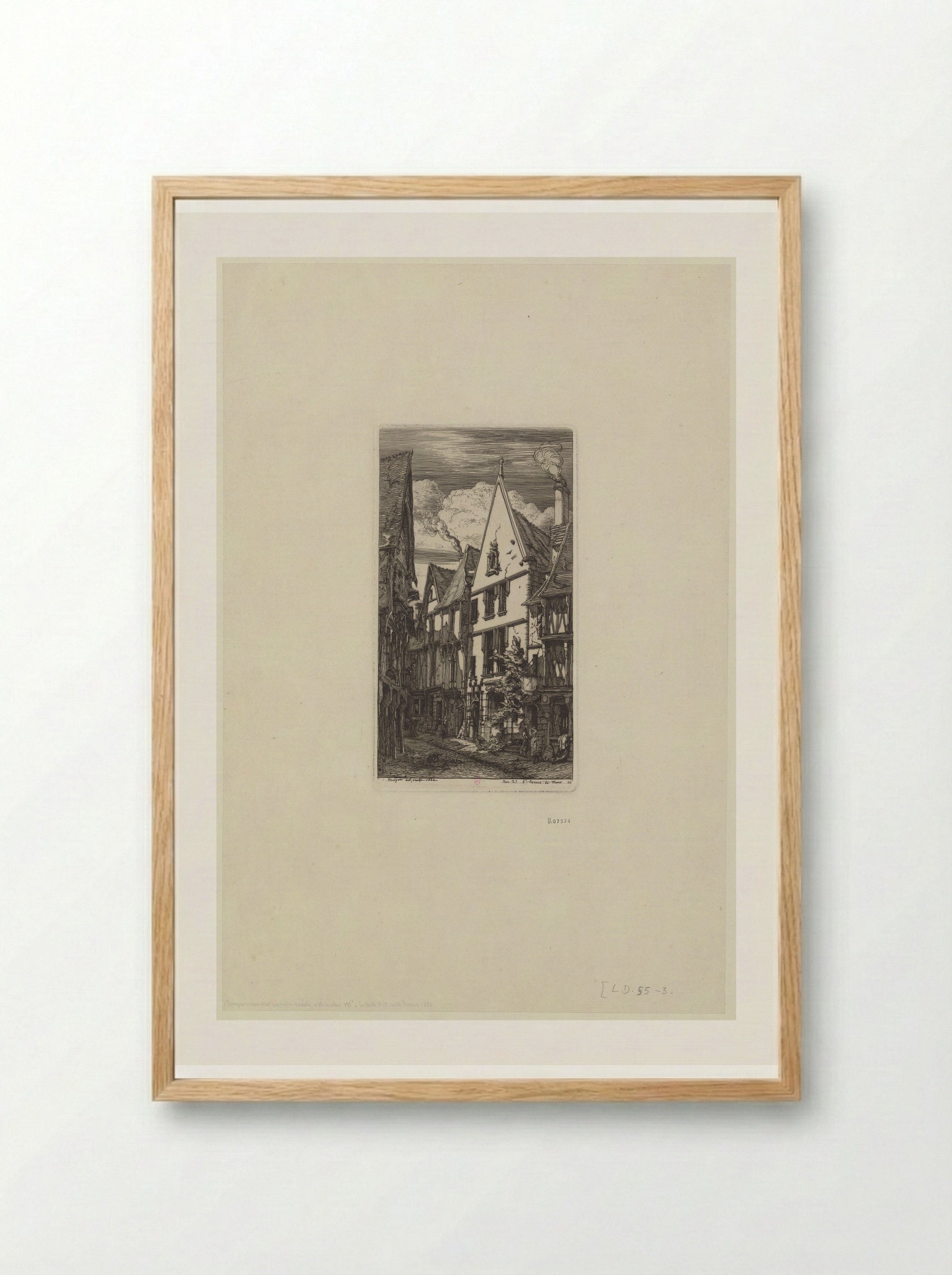 Rue des Toiles à Bourges - Charles Meryon - Framed Print Wood