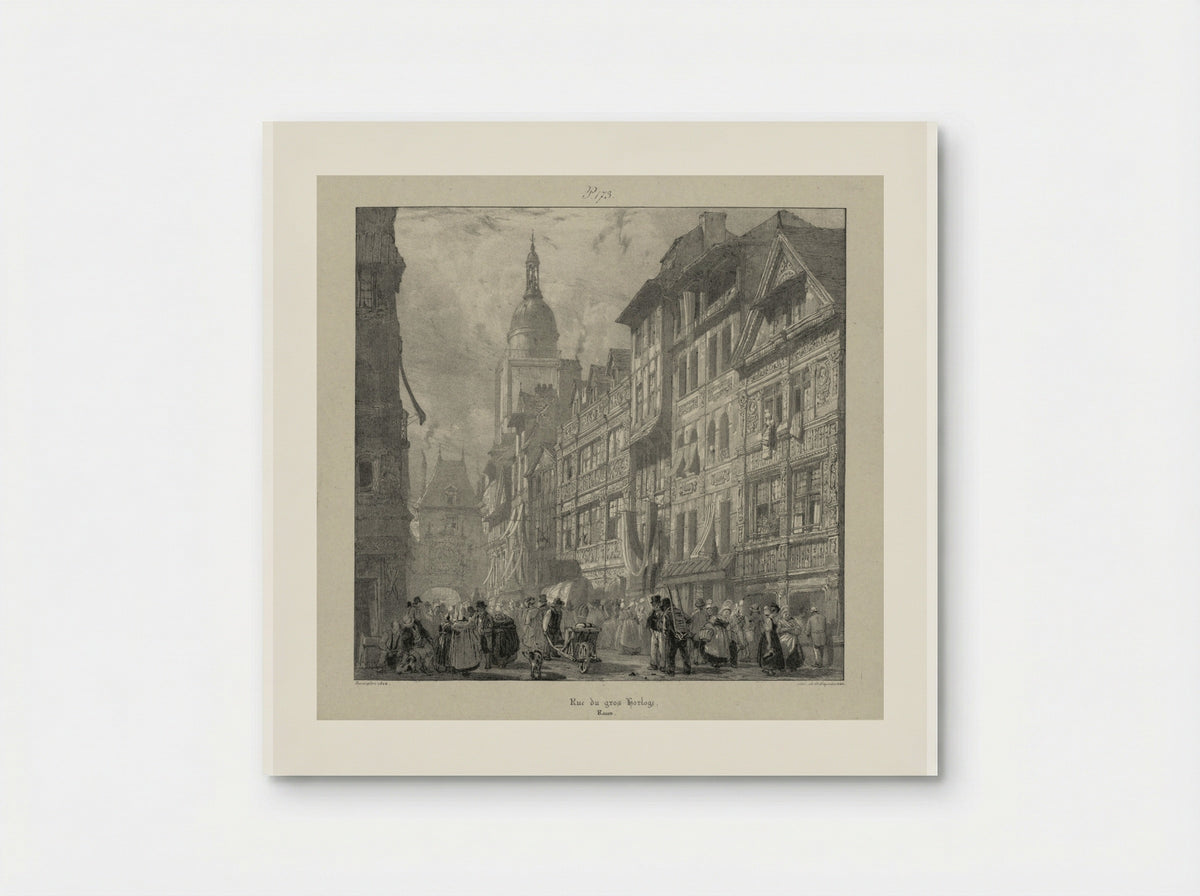 Rue du Gros Horloge, Rouen - Richard Parkes Bonington - Poster