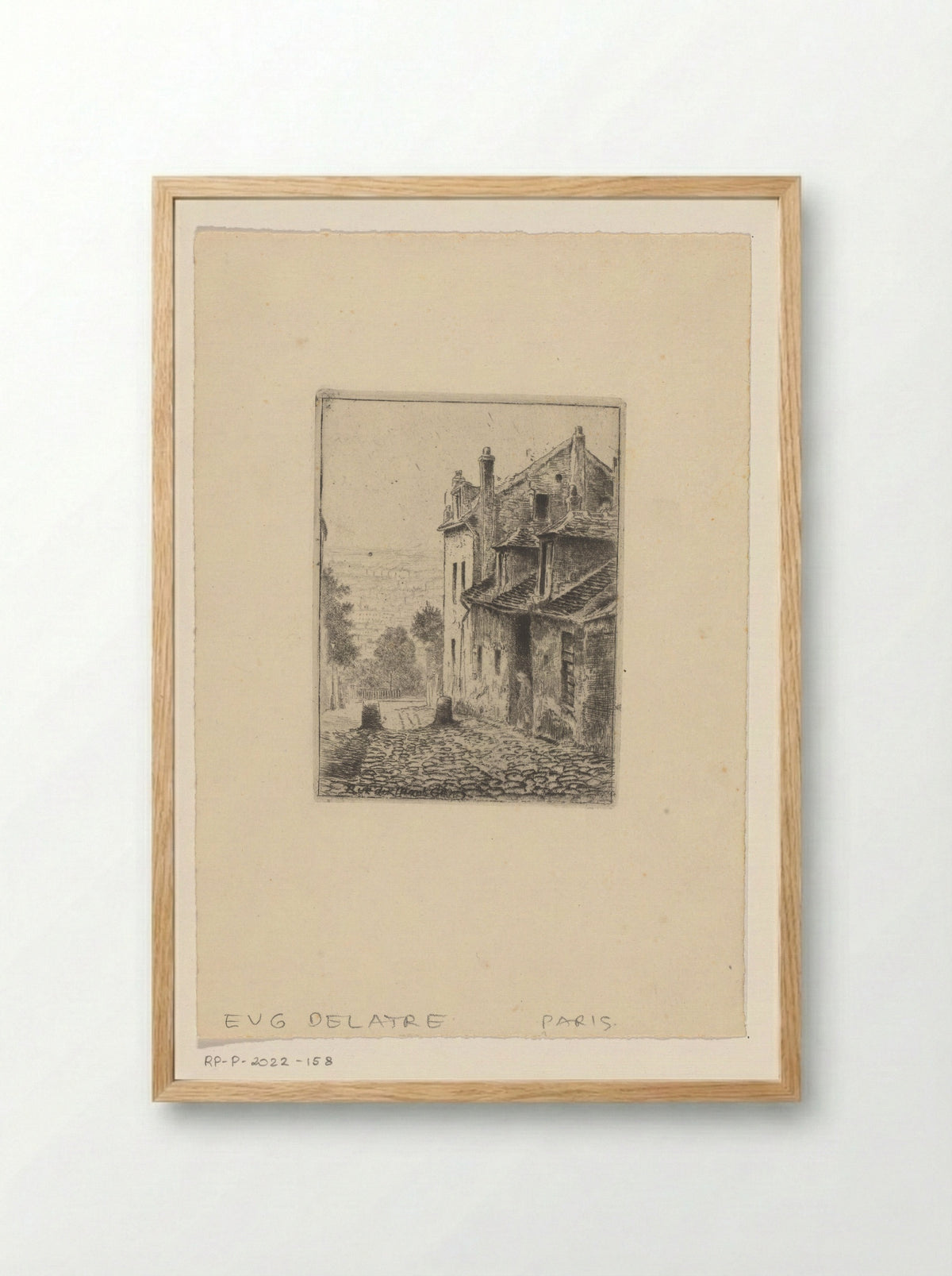 Rue du Mont Cenis (Parijs), omlaag kijkend - Eugène Delâtre - Framed Print Wood