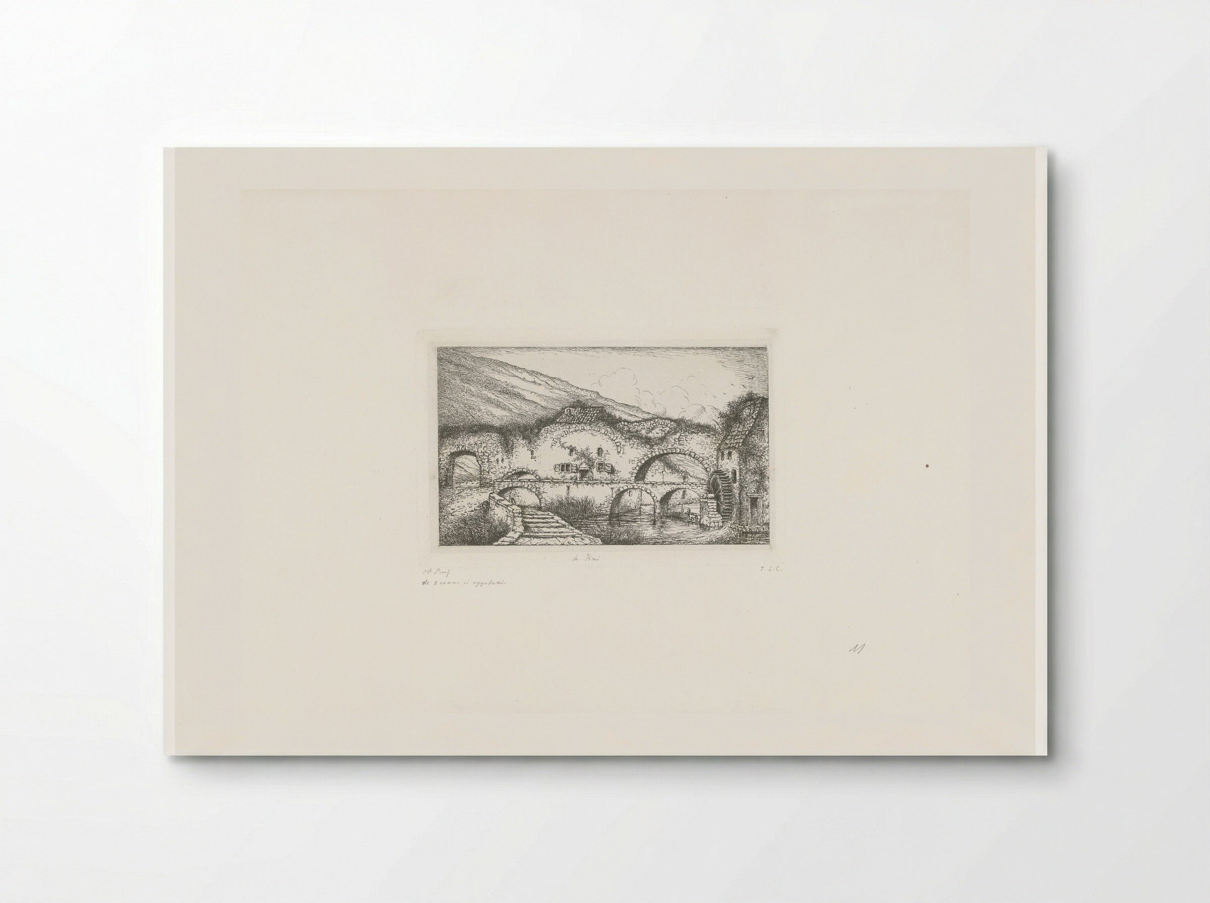 Ruine met watermolen - Jacobus Ludovicus Cornet - Poster